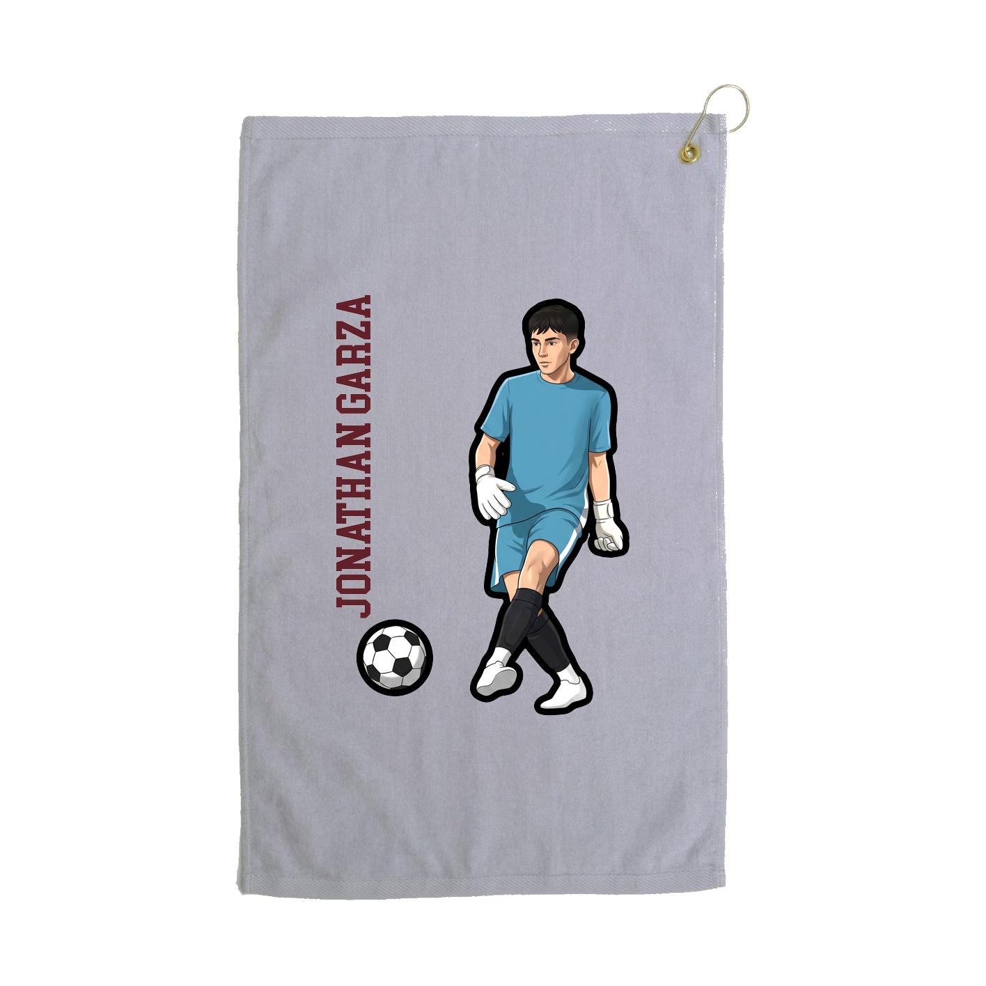 Golf Towel — Name Vertical in Grey