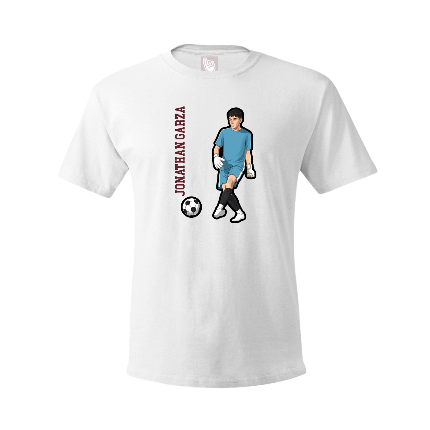 Youth Tee — Name Vertical in White