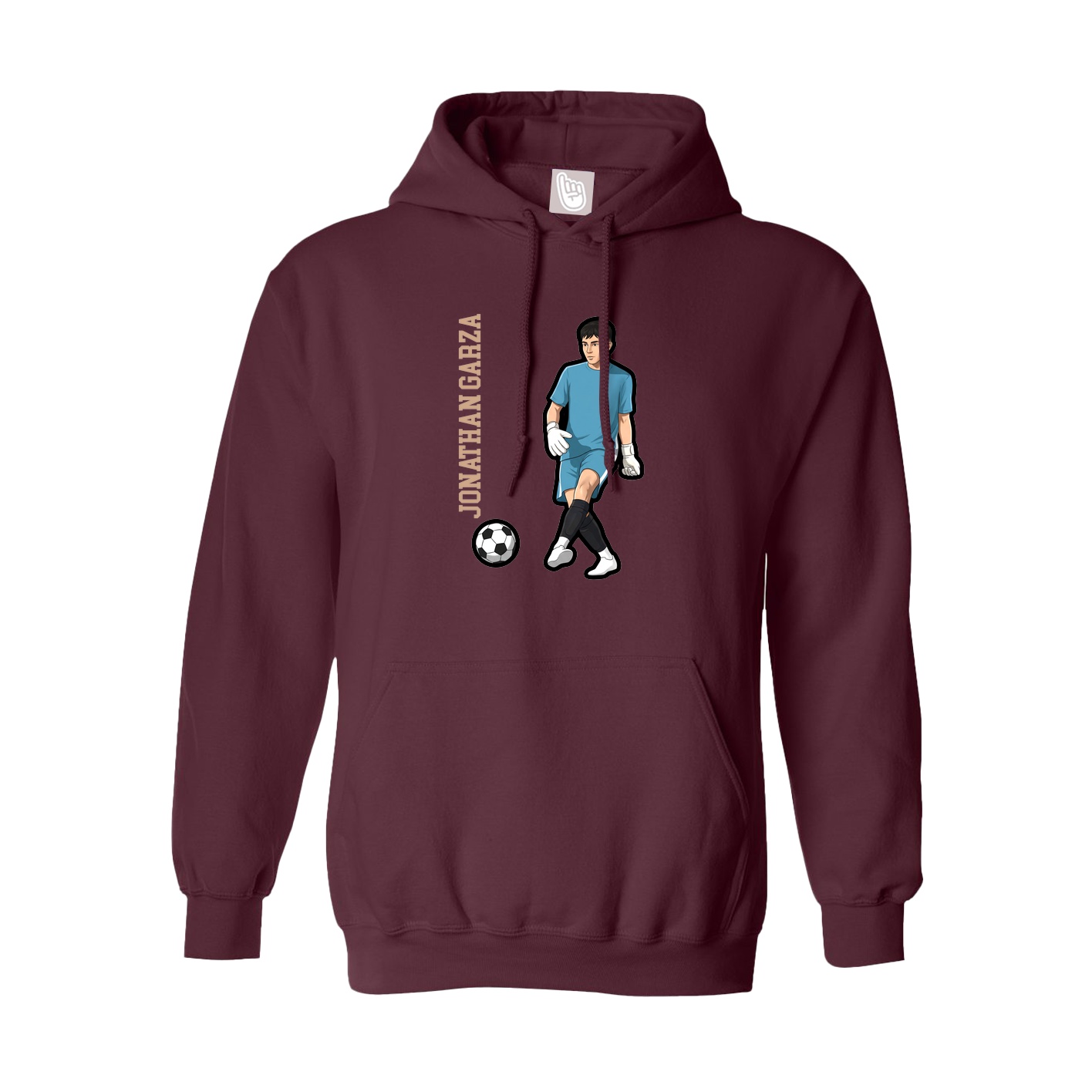 Youth Hoodie — Name Vertical in Maroon