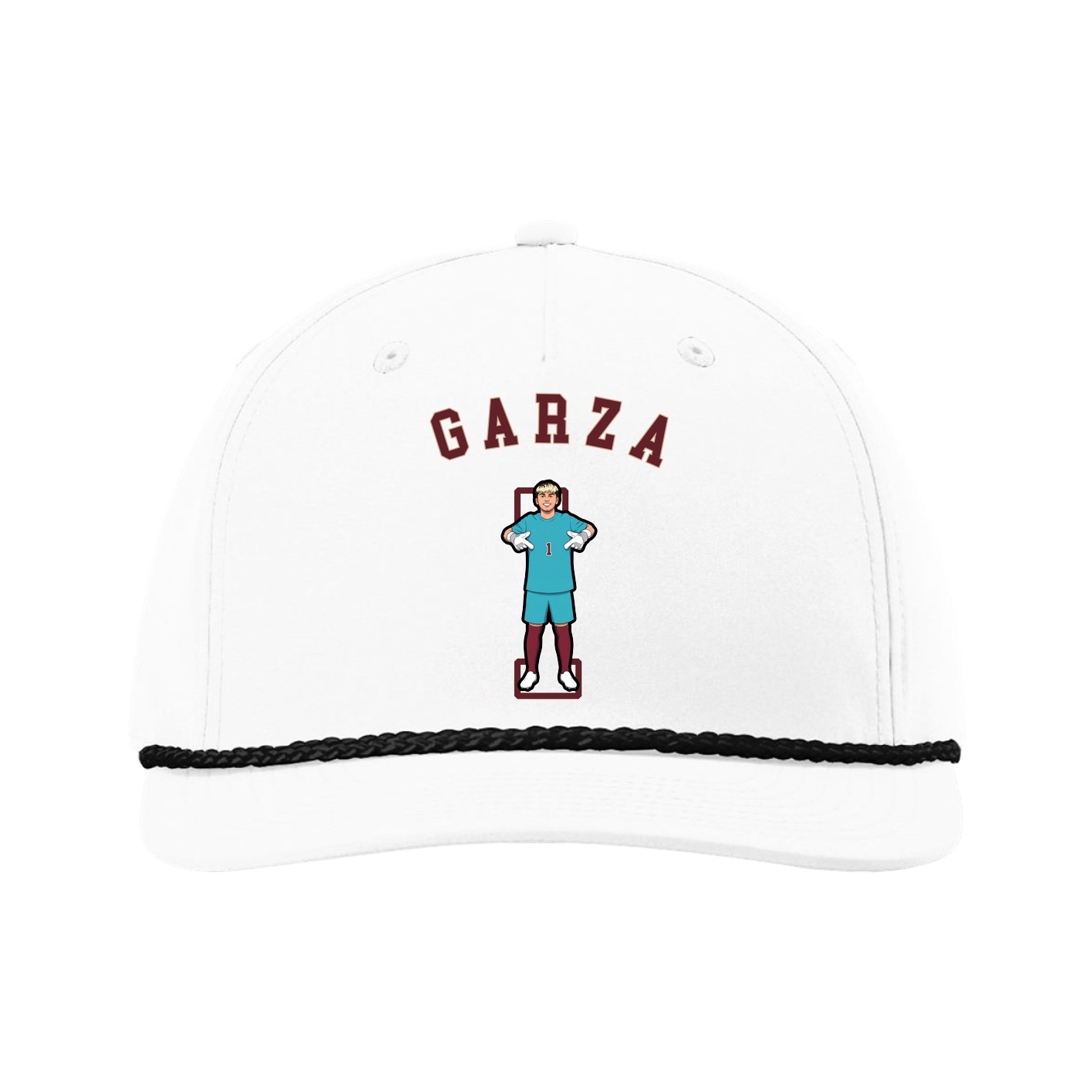 Five-Panel Classic Rope Cap — Shirsey Arch in White