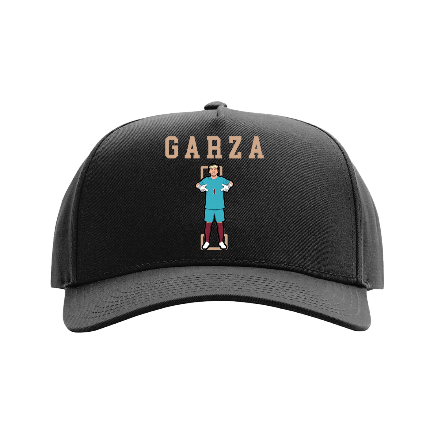 Full Fabric Five-Panel Champ Cap — Shirsey in Black