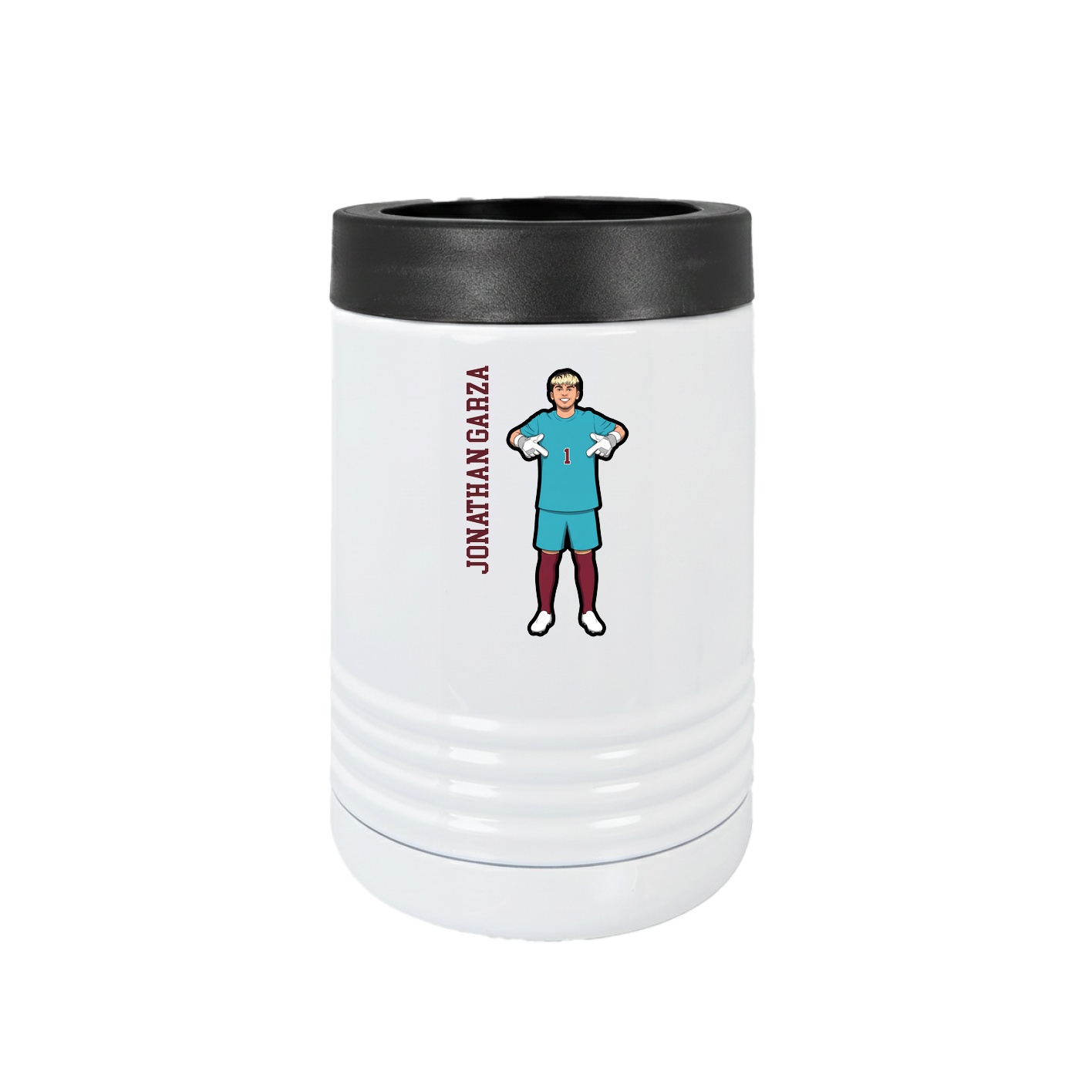 Beverage Holder — Name Vertical in White