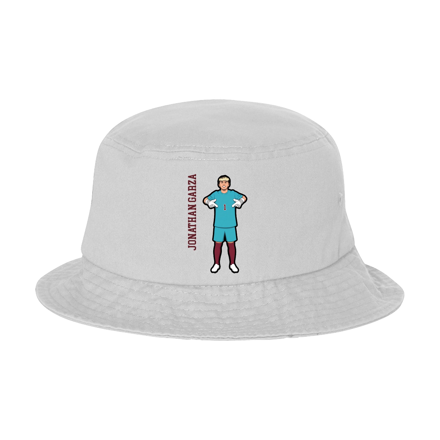 Bucket Cap — Name Vertical in White