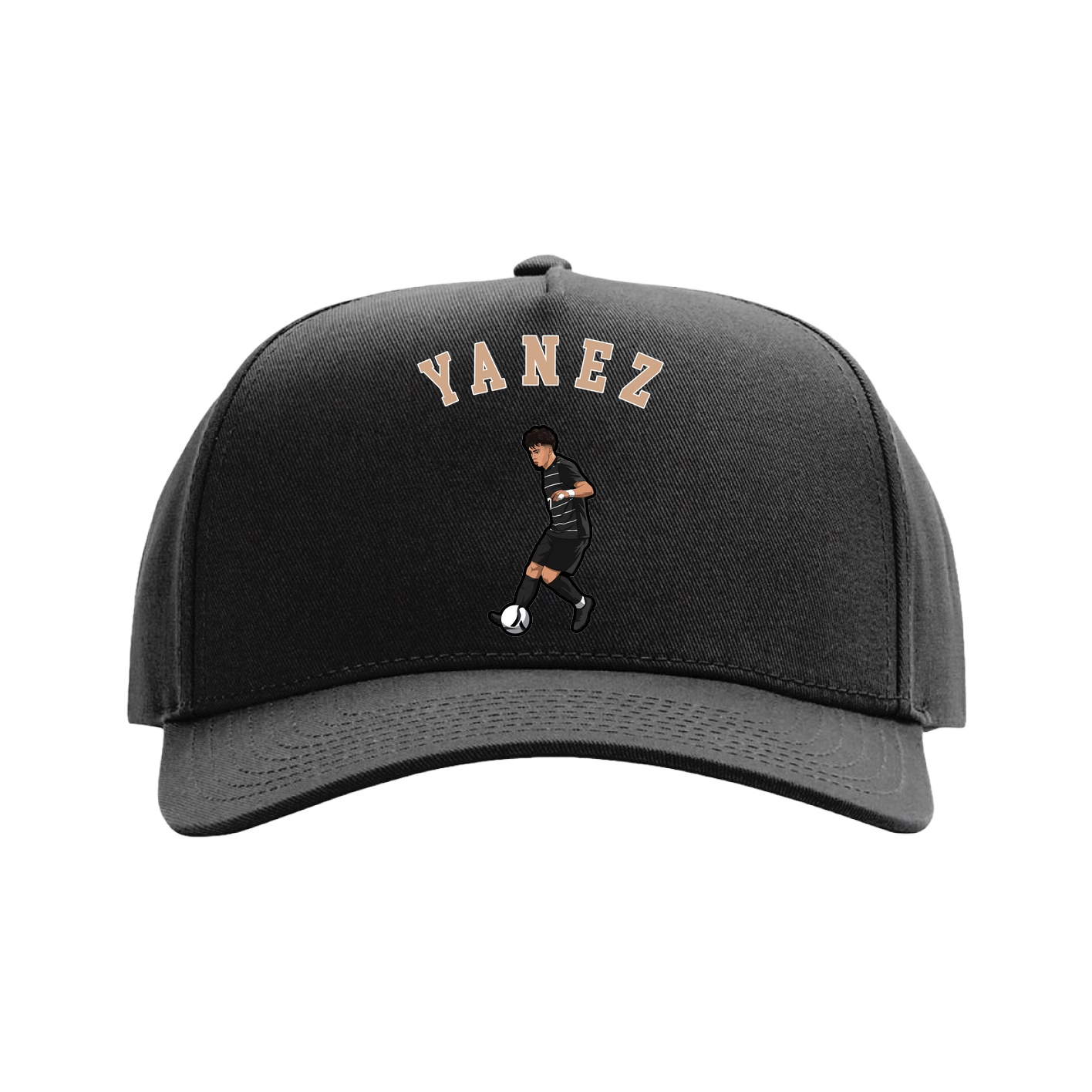 Full Fabric Five-Panel Champ Cap — Shirsey Arch in Black