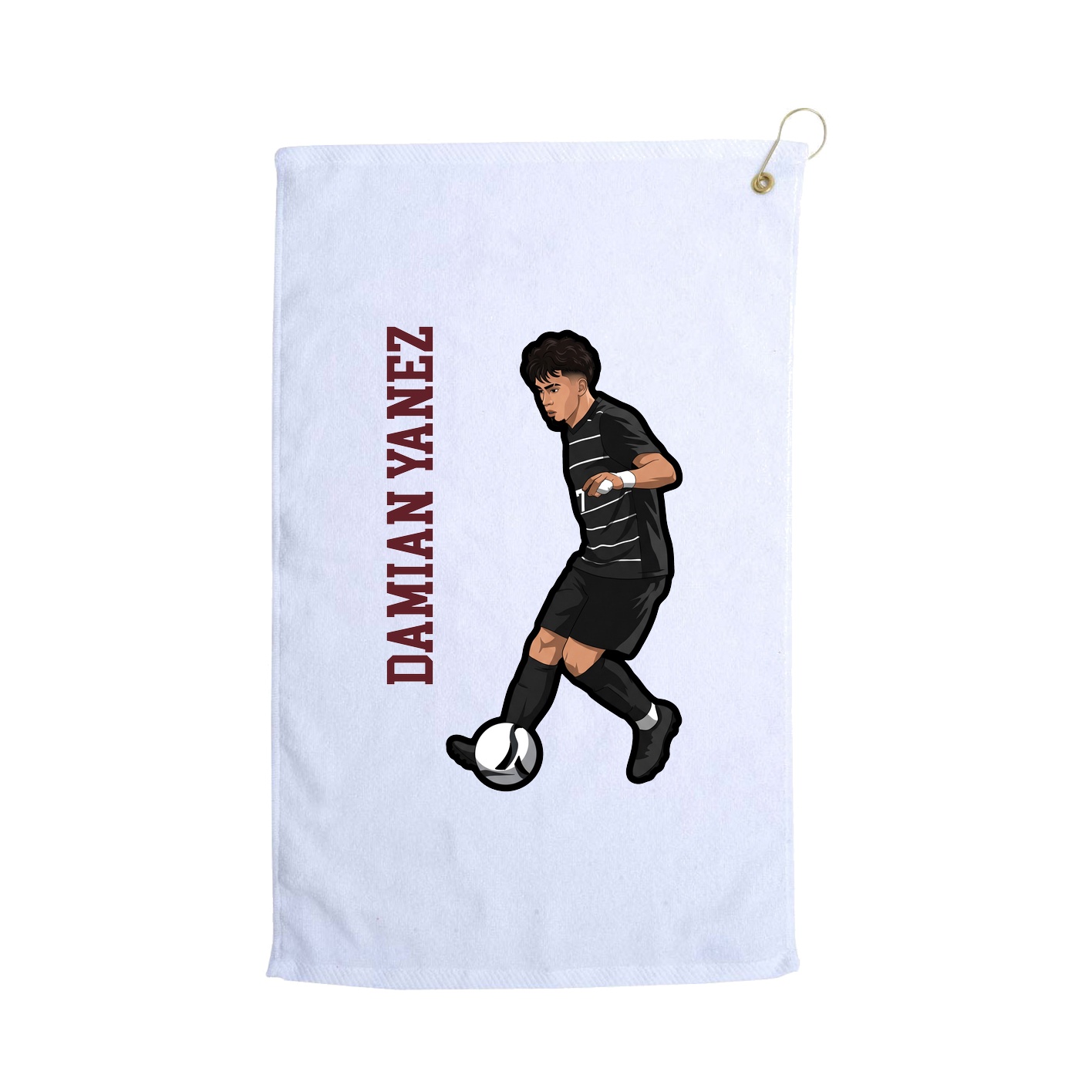 Golf Towel — Name Vertical in White