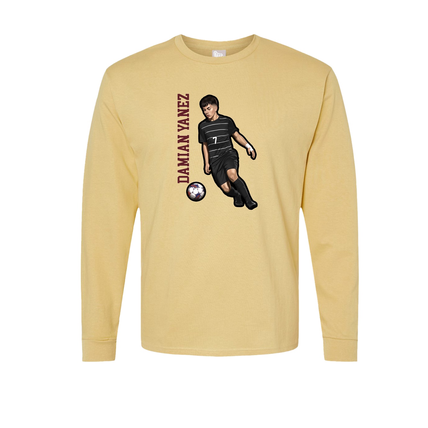 Long Sleeve Tee — Name Vertical in Vegas Gold