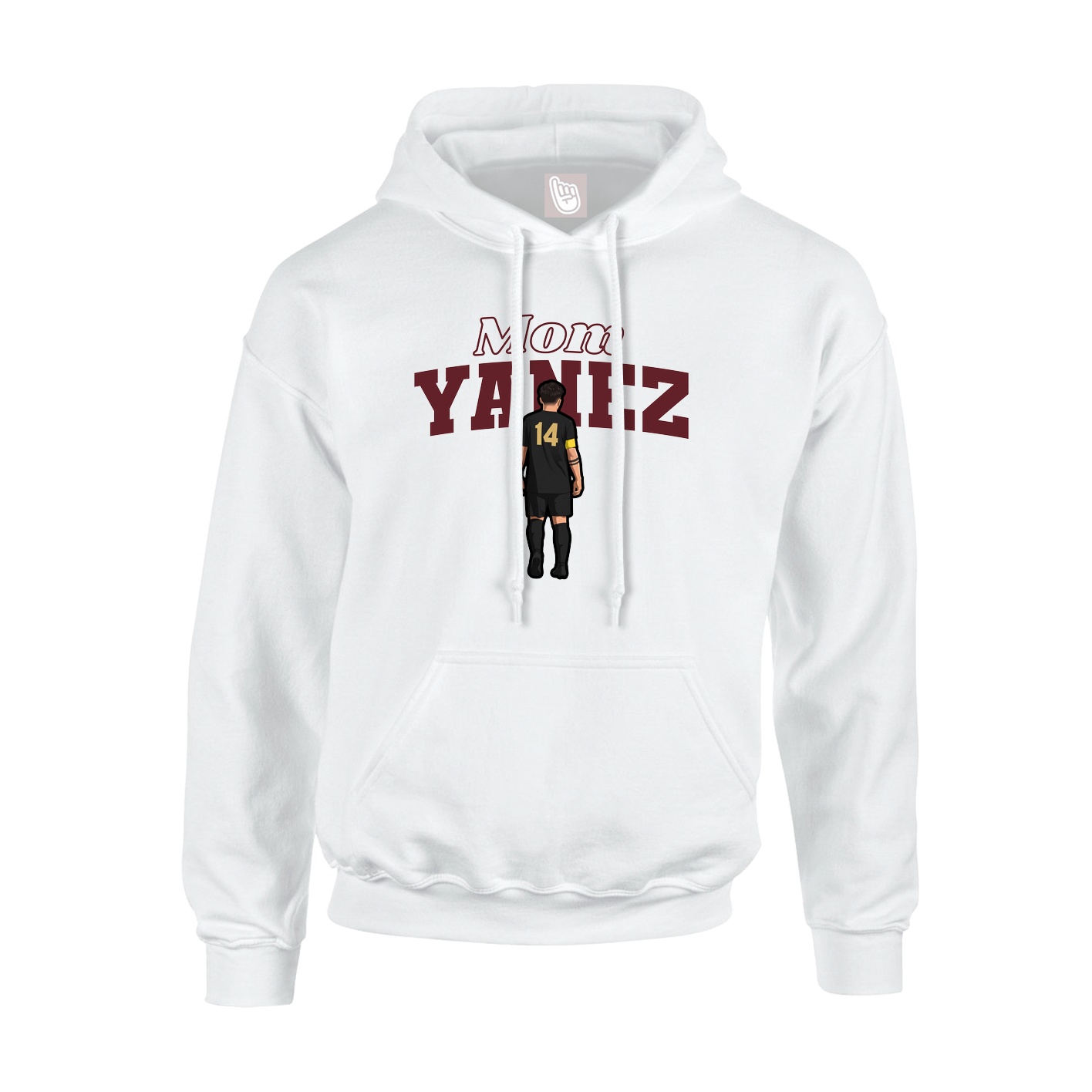 Youth Hoodie — Mothers Day Block in White
