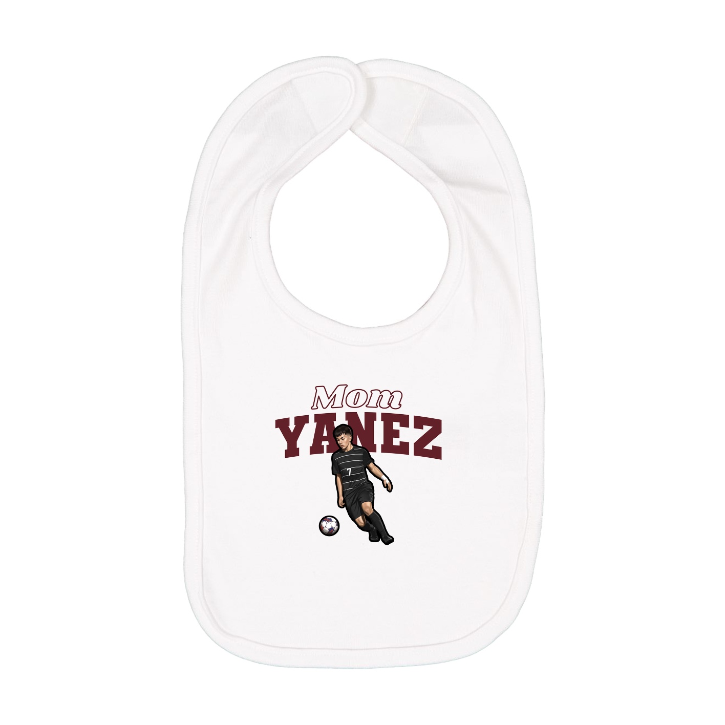 Infant Bib — Mothers Day Block in White