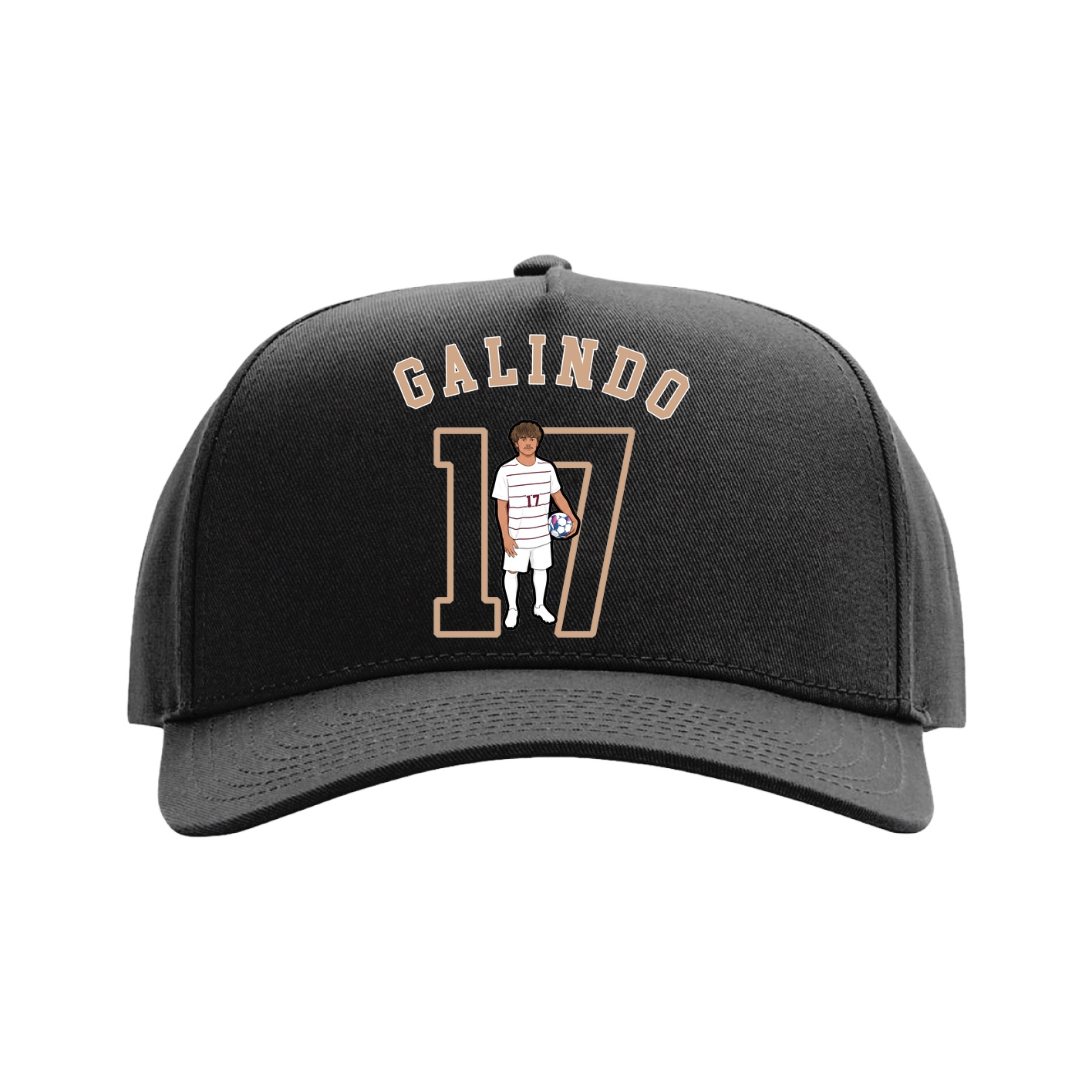 Full Fabric Five-Panel Champ Cap — Shirsey Arch in Black