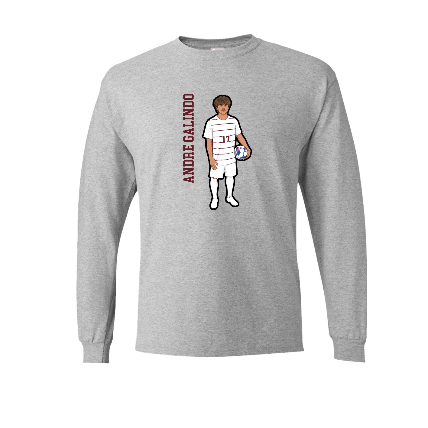 Long Sleeve Tee — Name Vertical in Grey