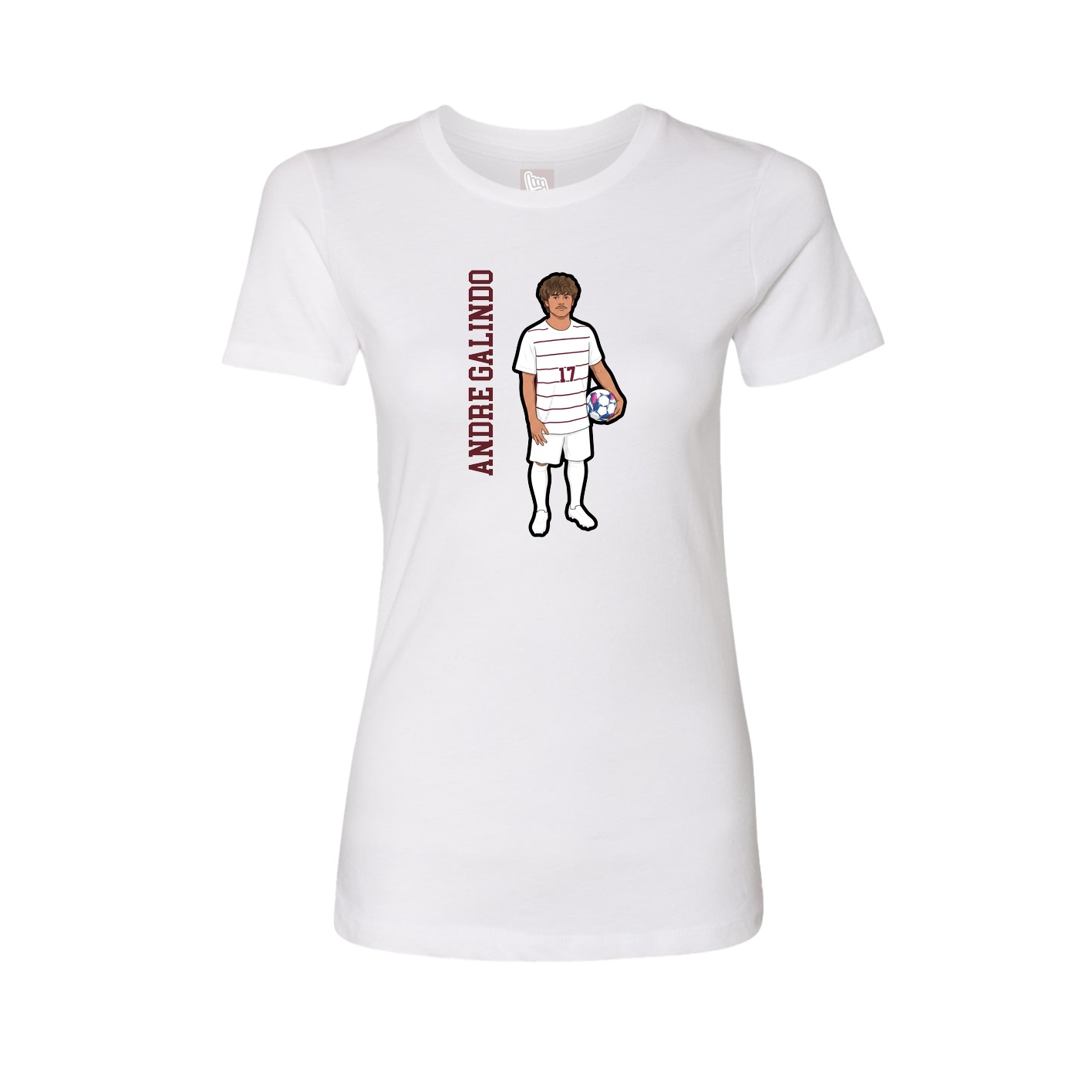 Fitted Women's Tee — Name Vertical in White