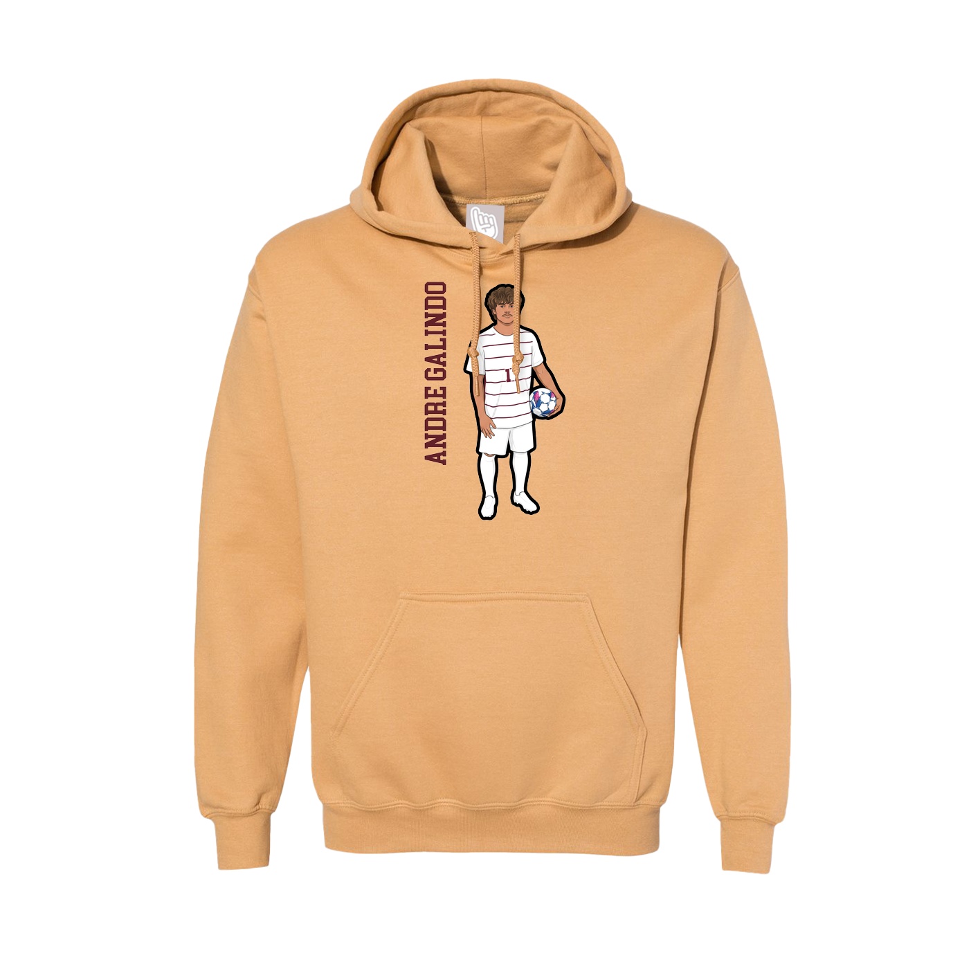Hoodie — Name Vertical in Vegas Gold