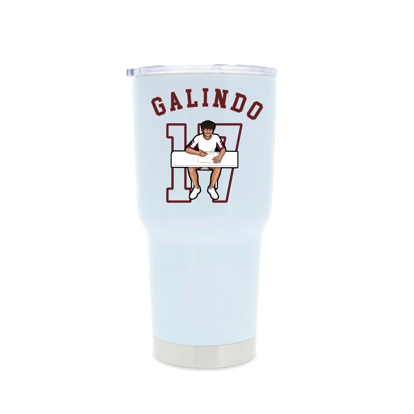 30oz Stainless Steel Tumbler — Shirsey Arch in White
