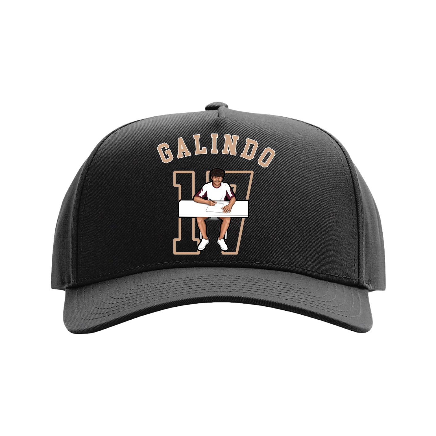 Full Fabric Five-Panel Champ Cap — Shirsey Arch in Black