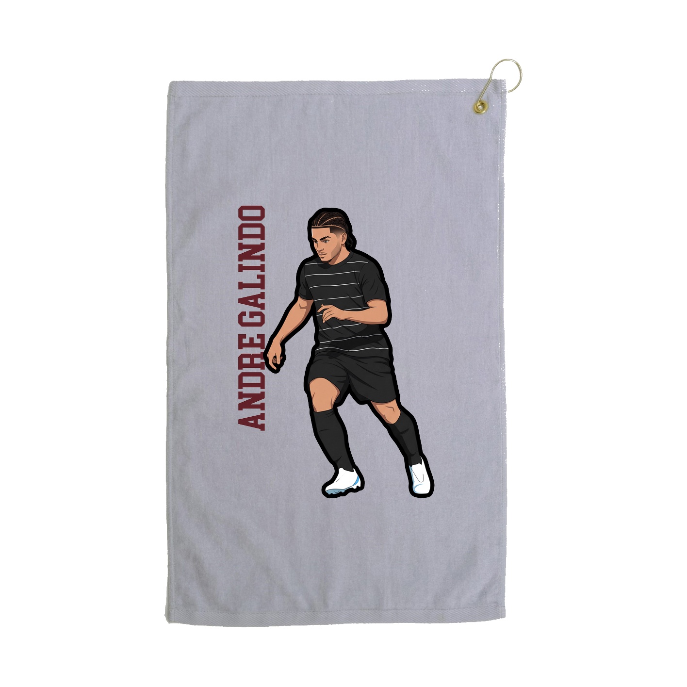 Golf Towel — Name Vertical in Grey