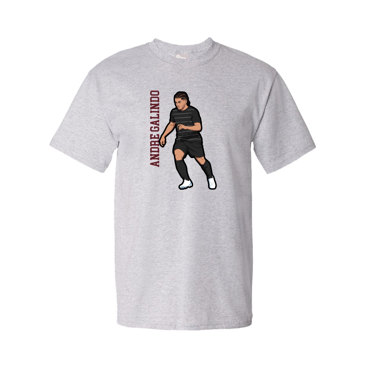Youth Tee — Name Vertical in Grey