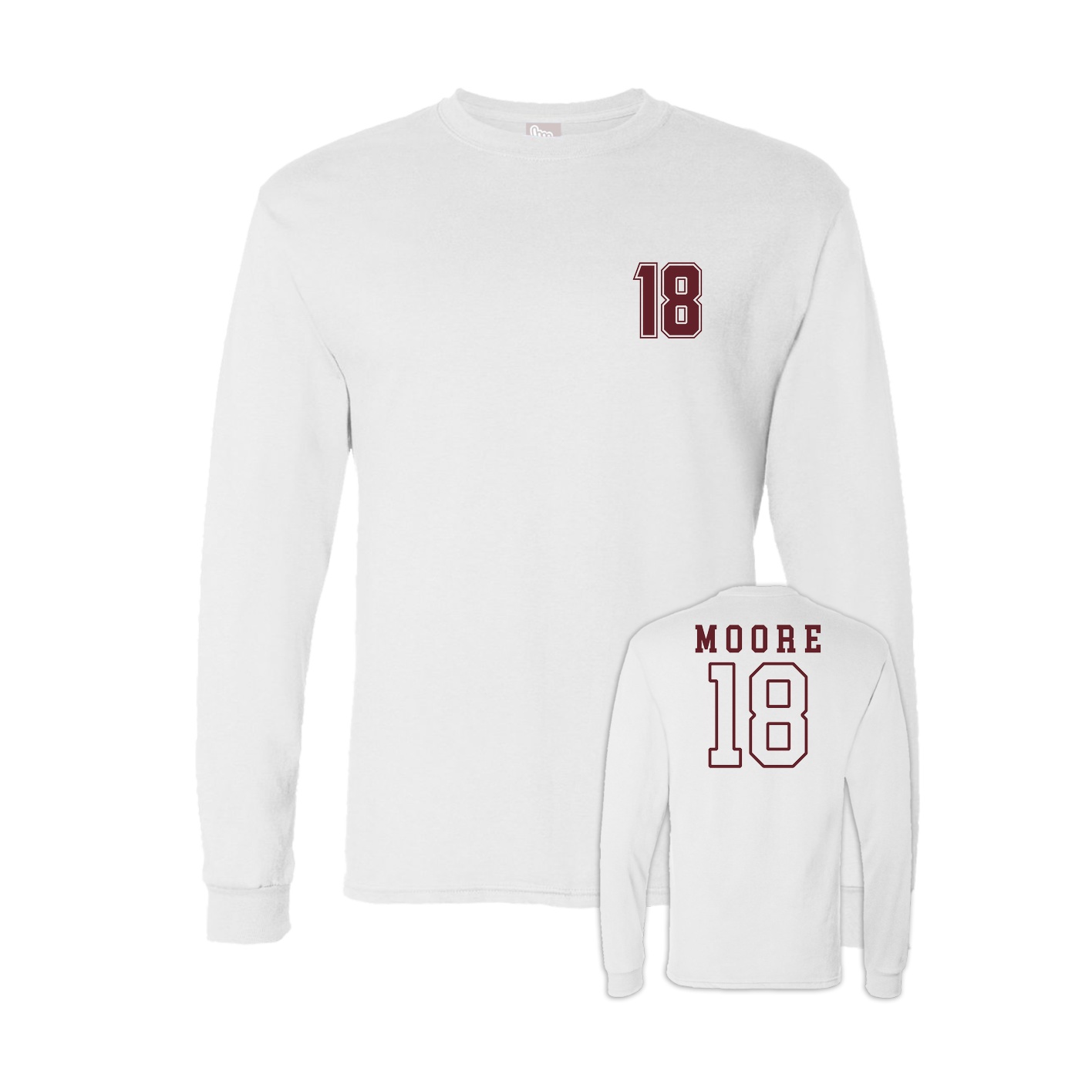 Long Sleeve Tee — Chest Back in White