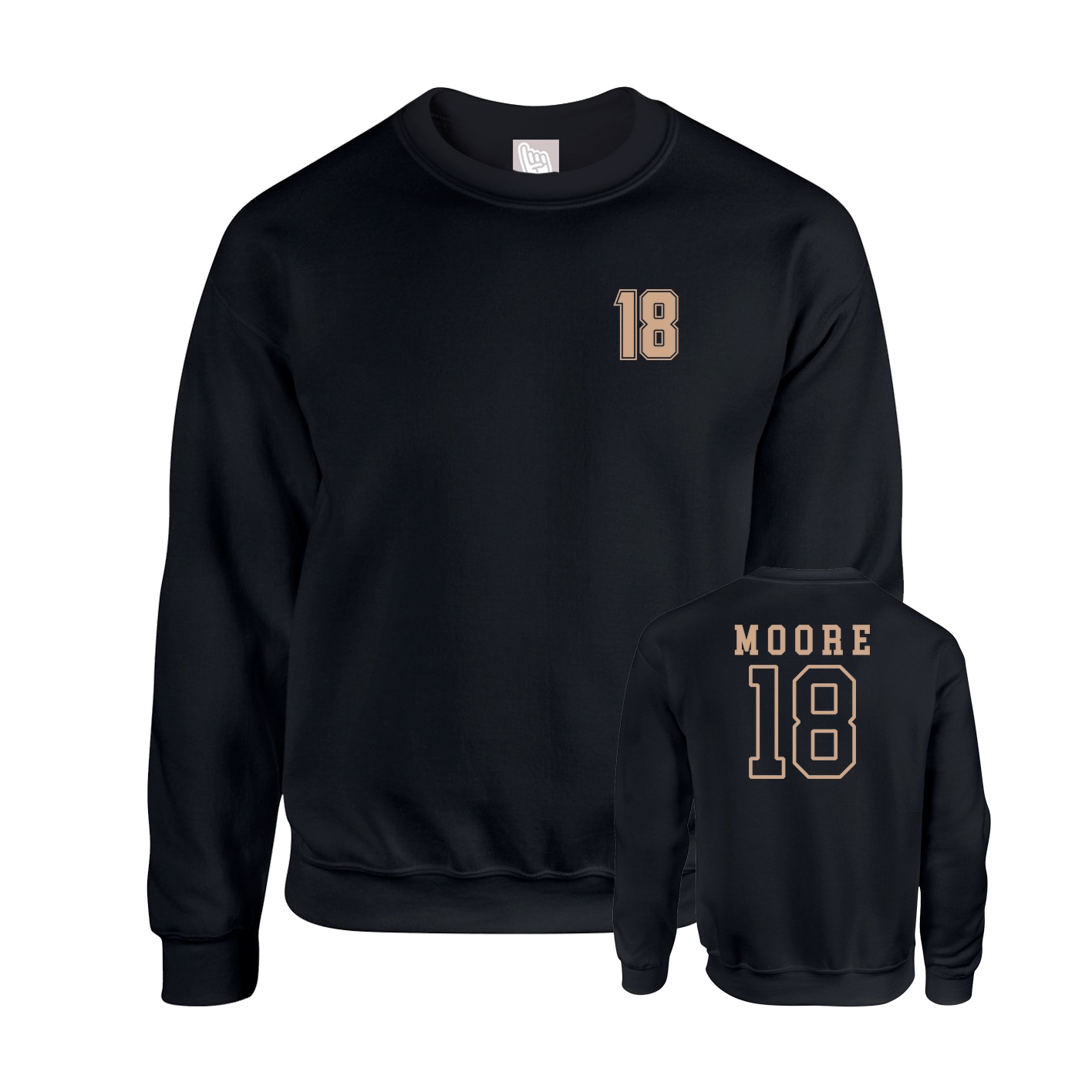 Fleece Crew — Chest Back in Black