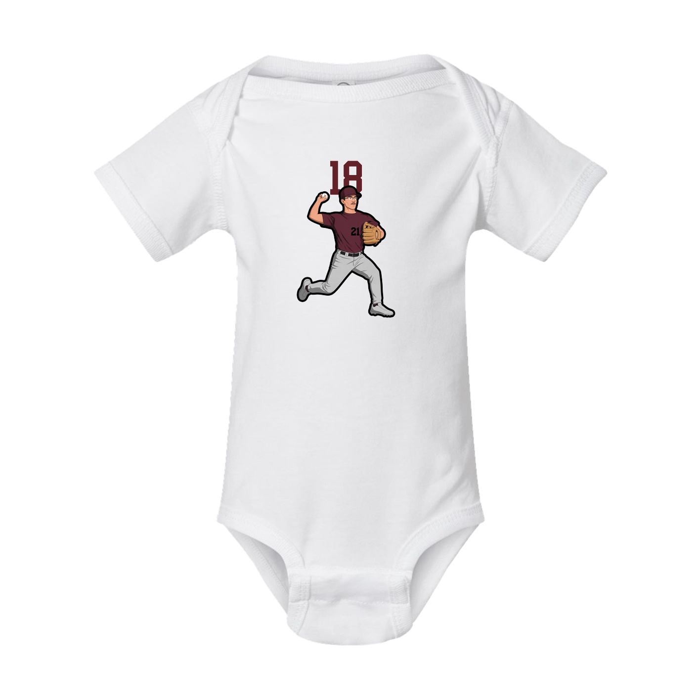 Baby Onesie — Number Top in White
