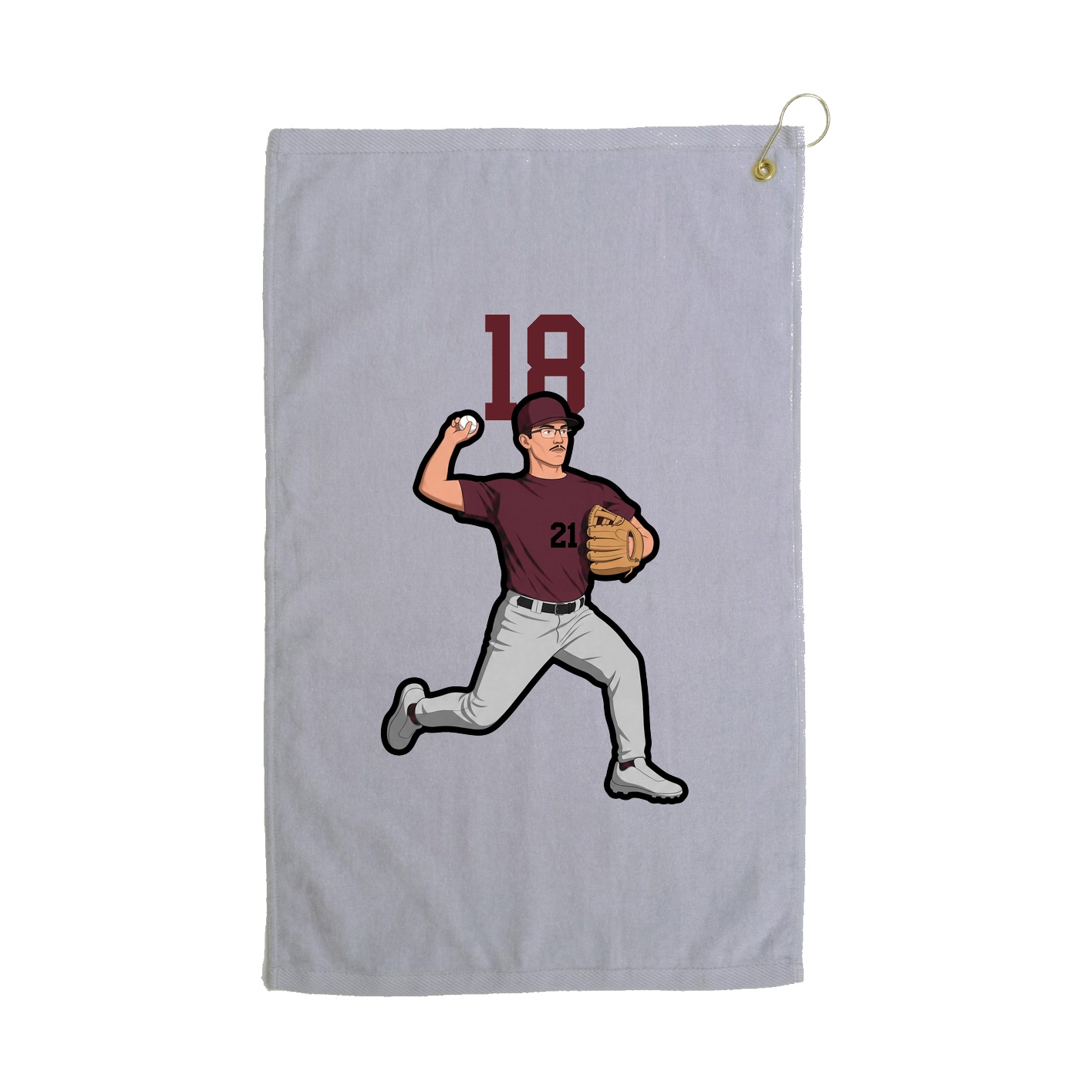 Golf Towel — Number Top in Grey