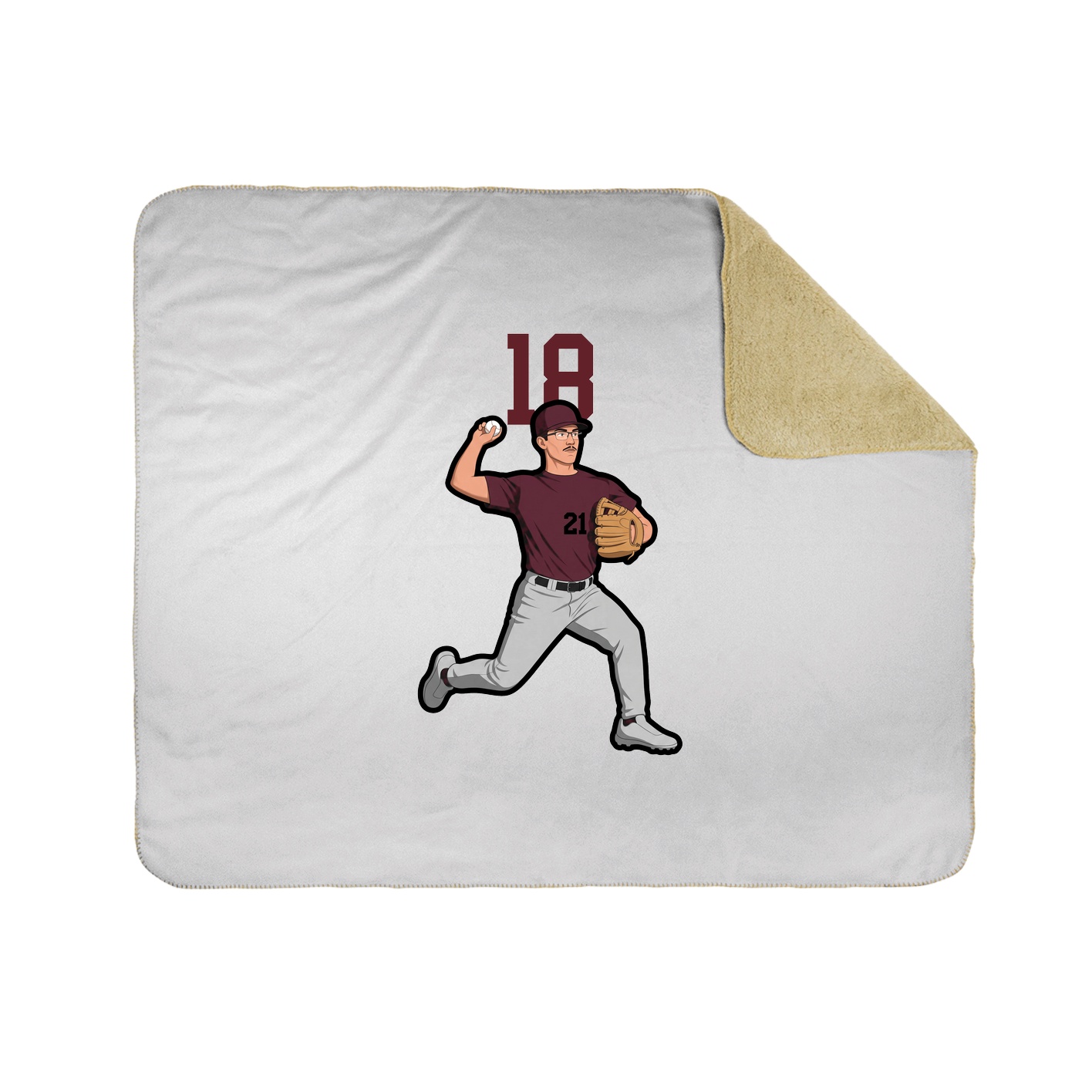 Throw Blanket — Number Top in White