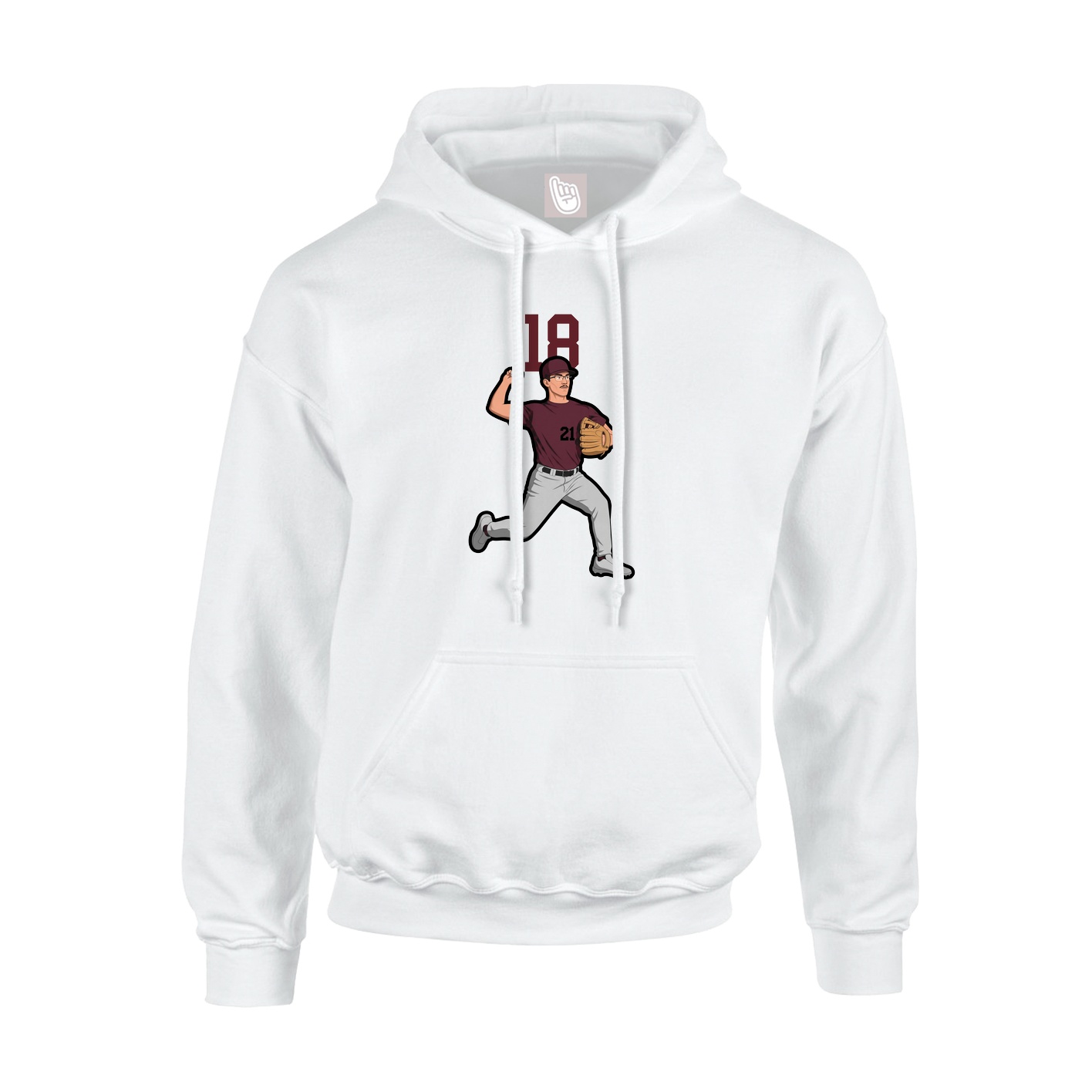 Hoodie — Number Top in White