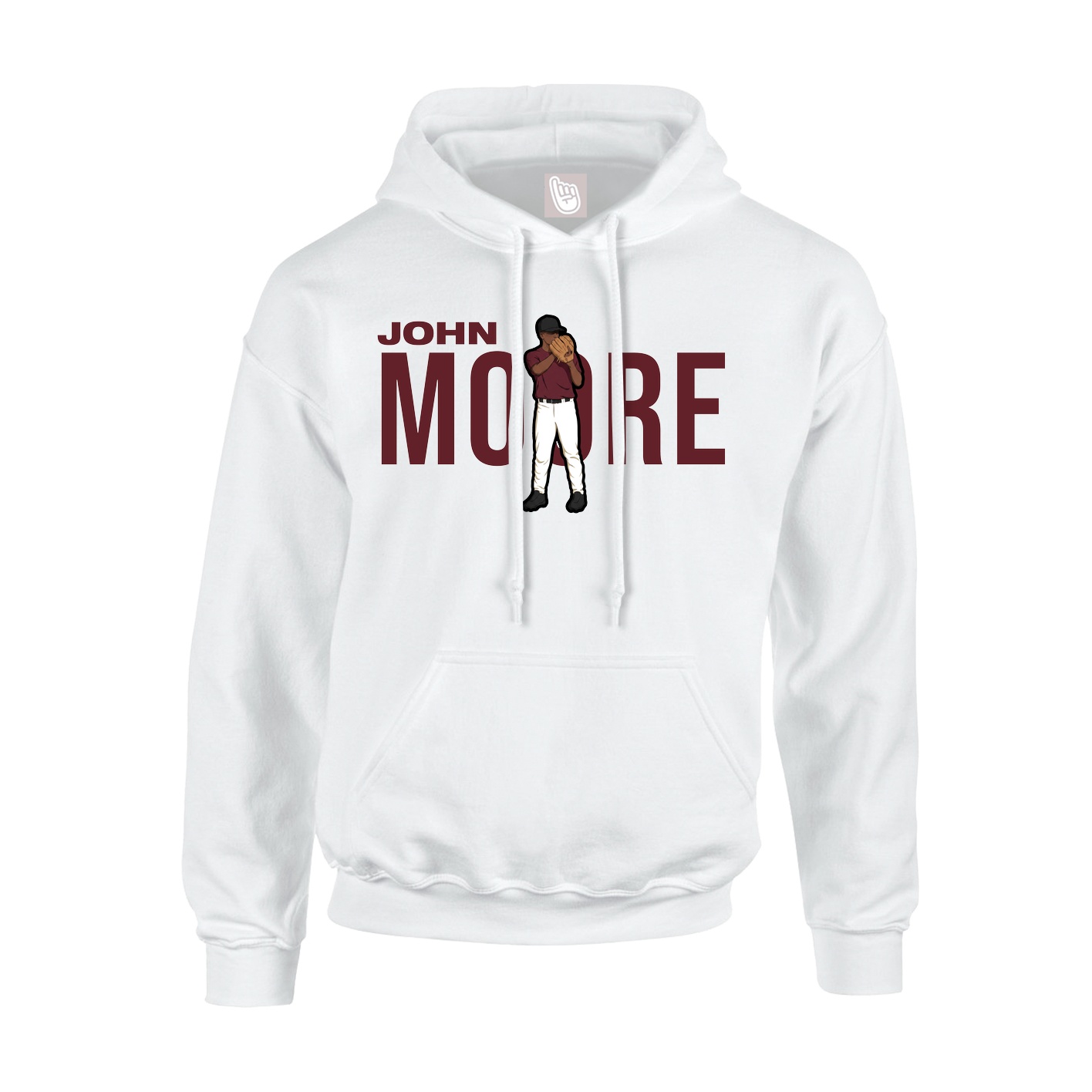 Youth Hoodie — Player Name in White