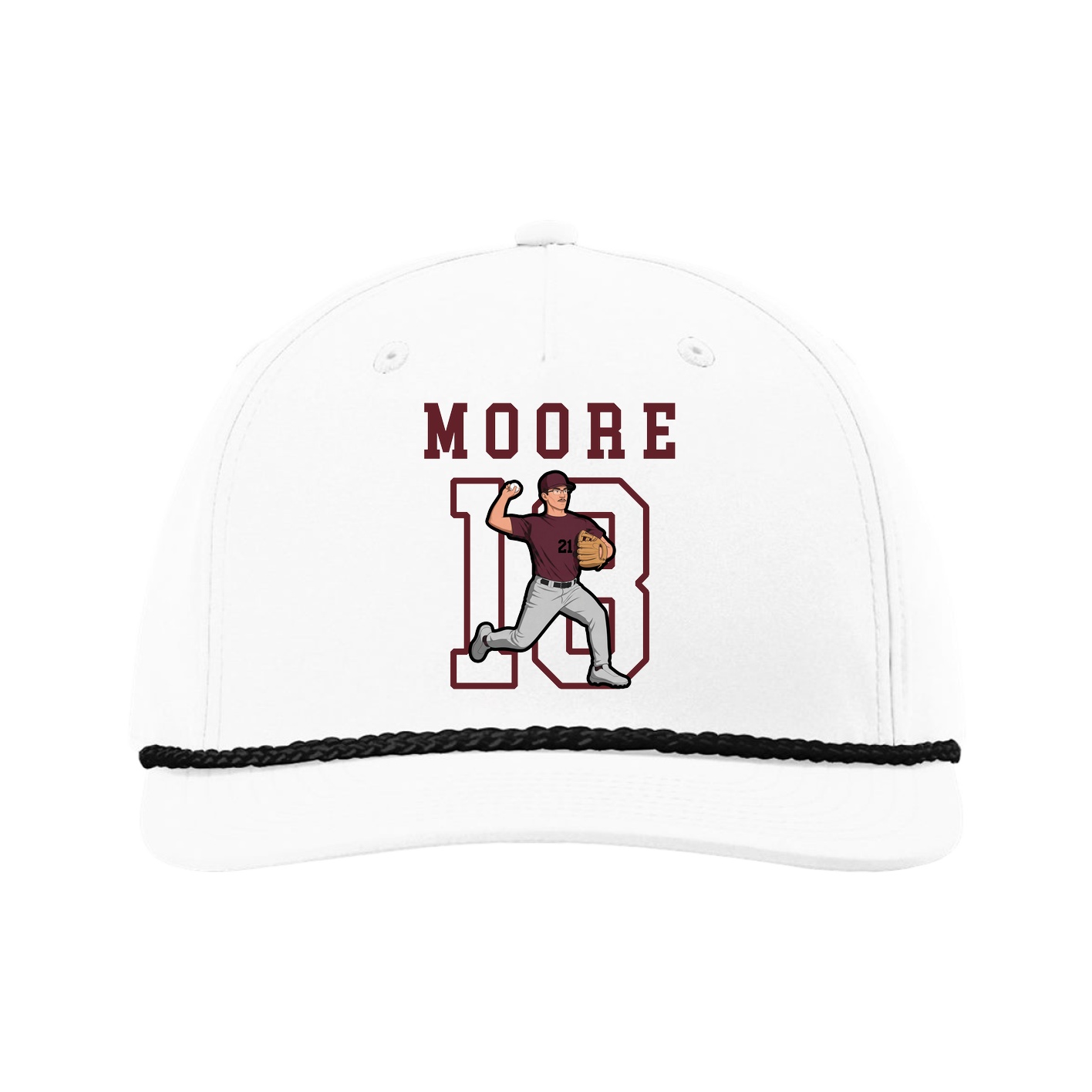 Five-Panel Classic Rope Cap — Shirsey in White