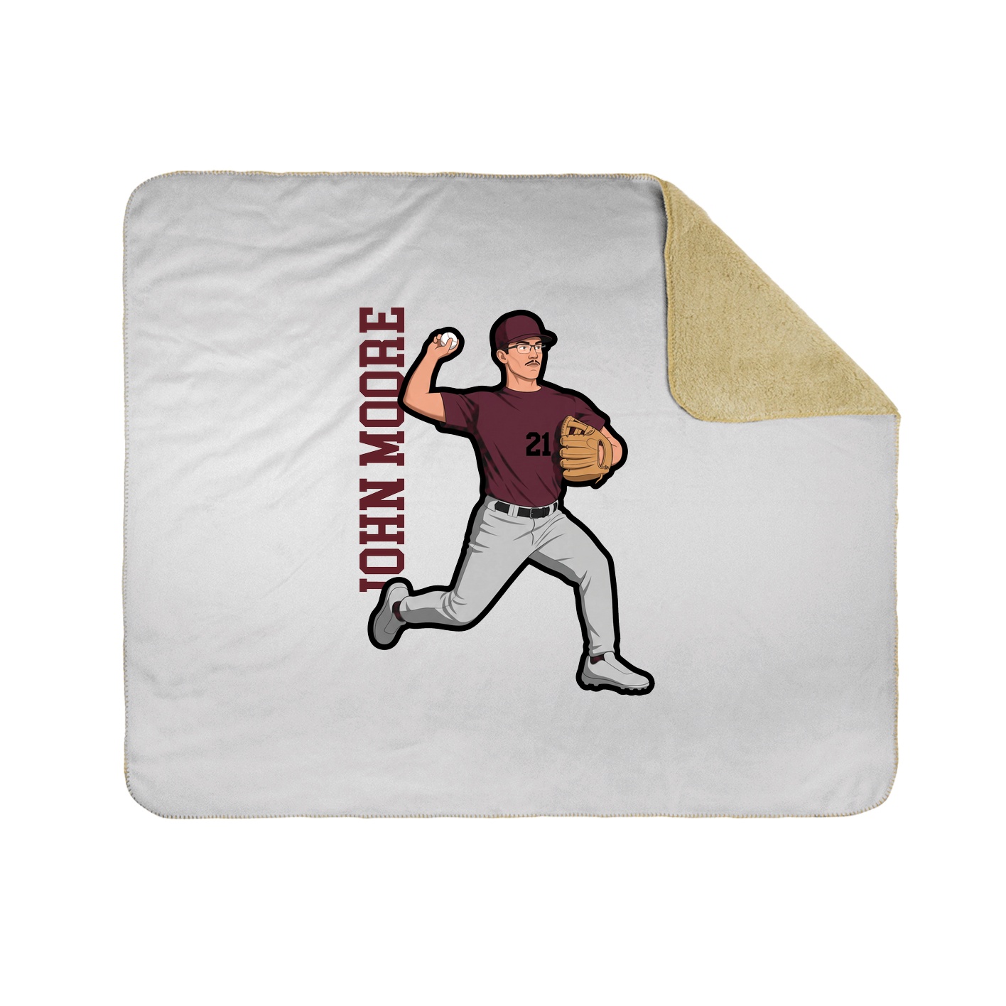 Throw Blanket — Name Vertical in White
