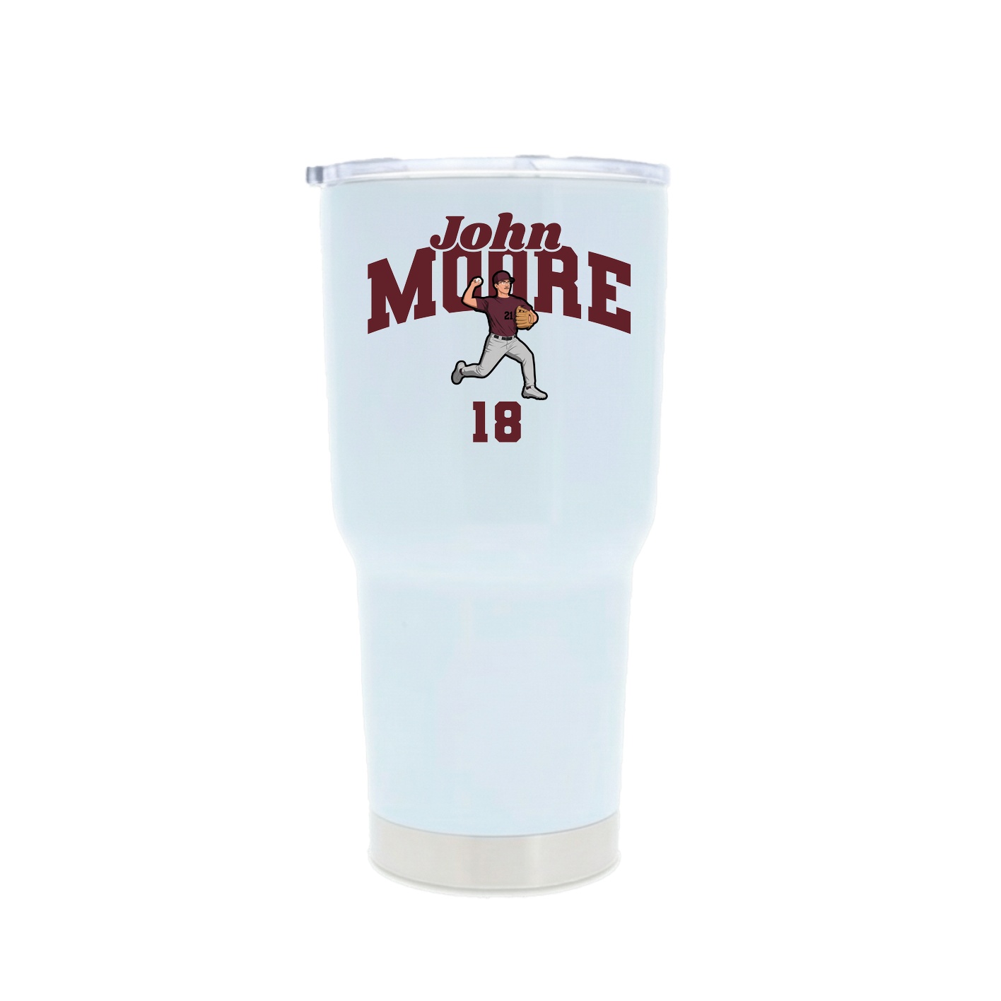 30oz Stainless Steel Tumbler — Signature Arch in White