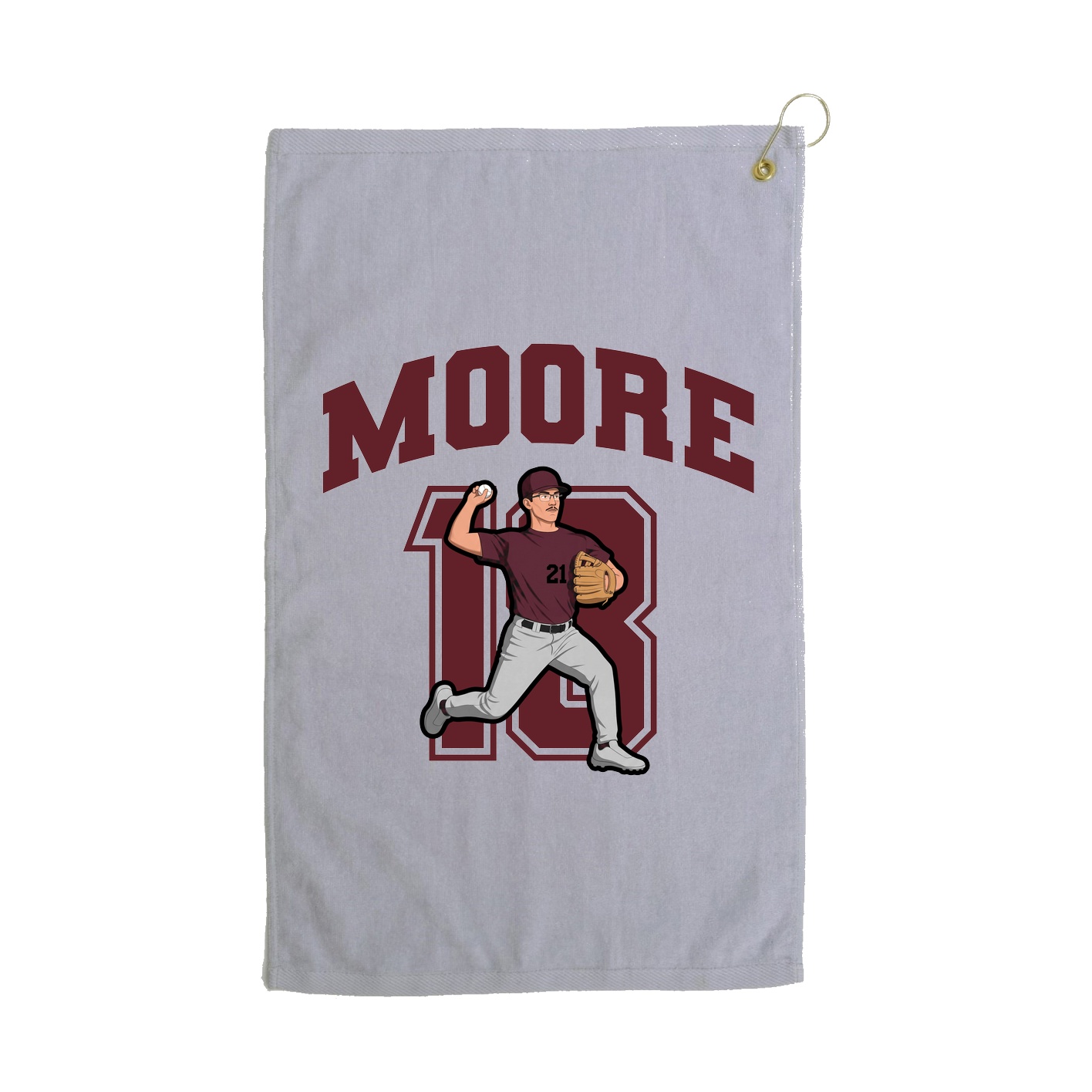 Golf Towel — Number in Grey