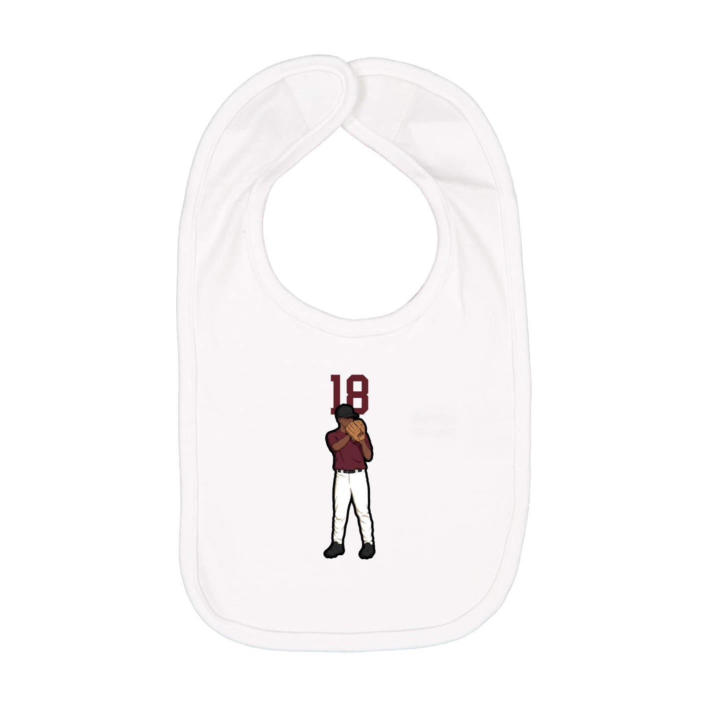 Infant Bib — Number Top in White