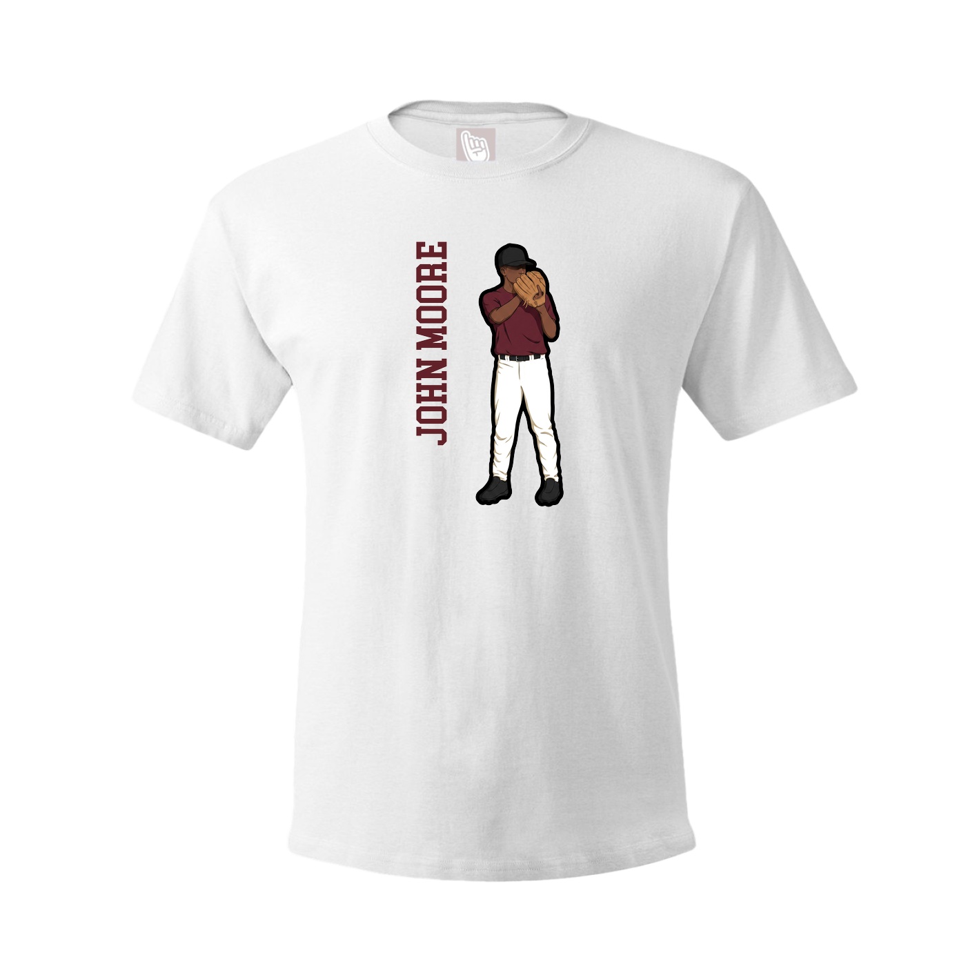 Tee — Name Vertical in White