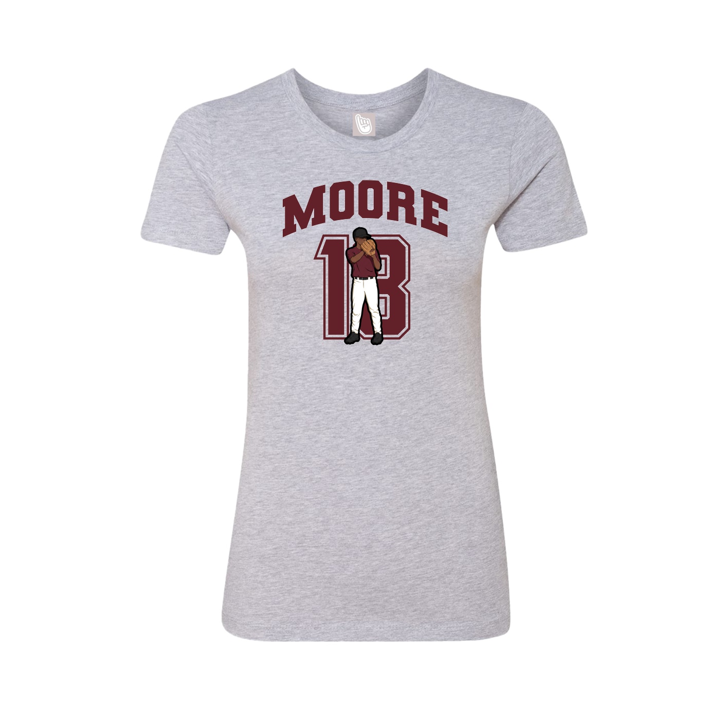 Fitted Women's Tee — Number in Grey