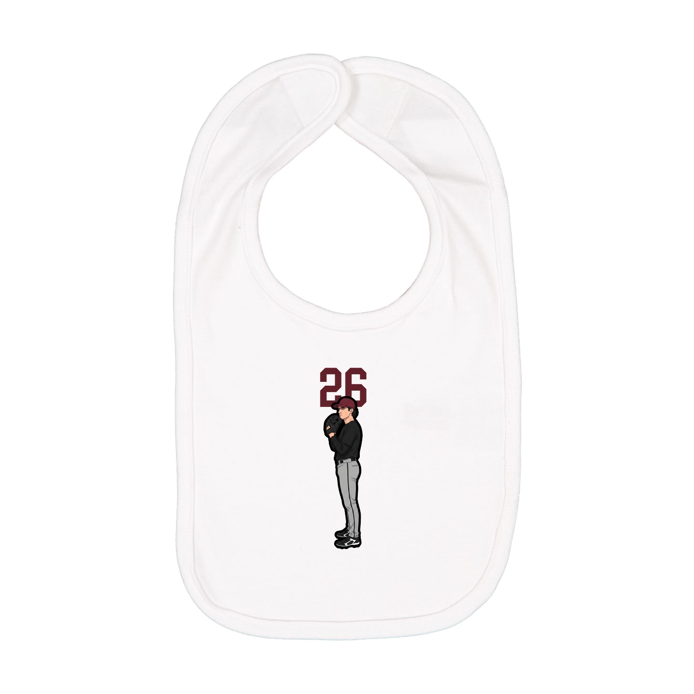 Infant Bib — Number Top in White