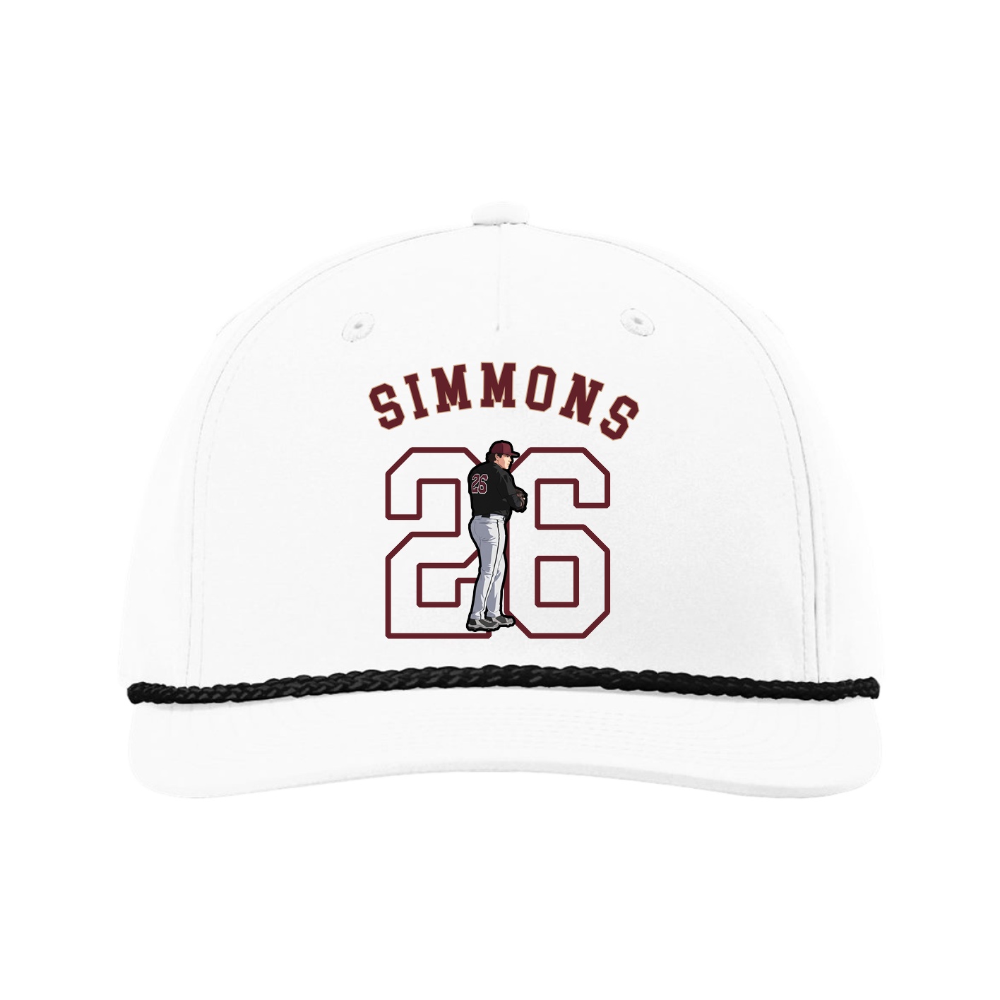 Five-Panel Classic Rope Cap — Shirsey Arch in White