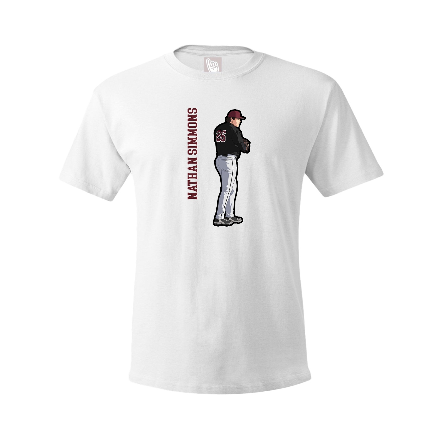 Tee — Name Vertical in White