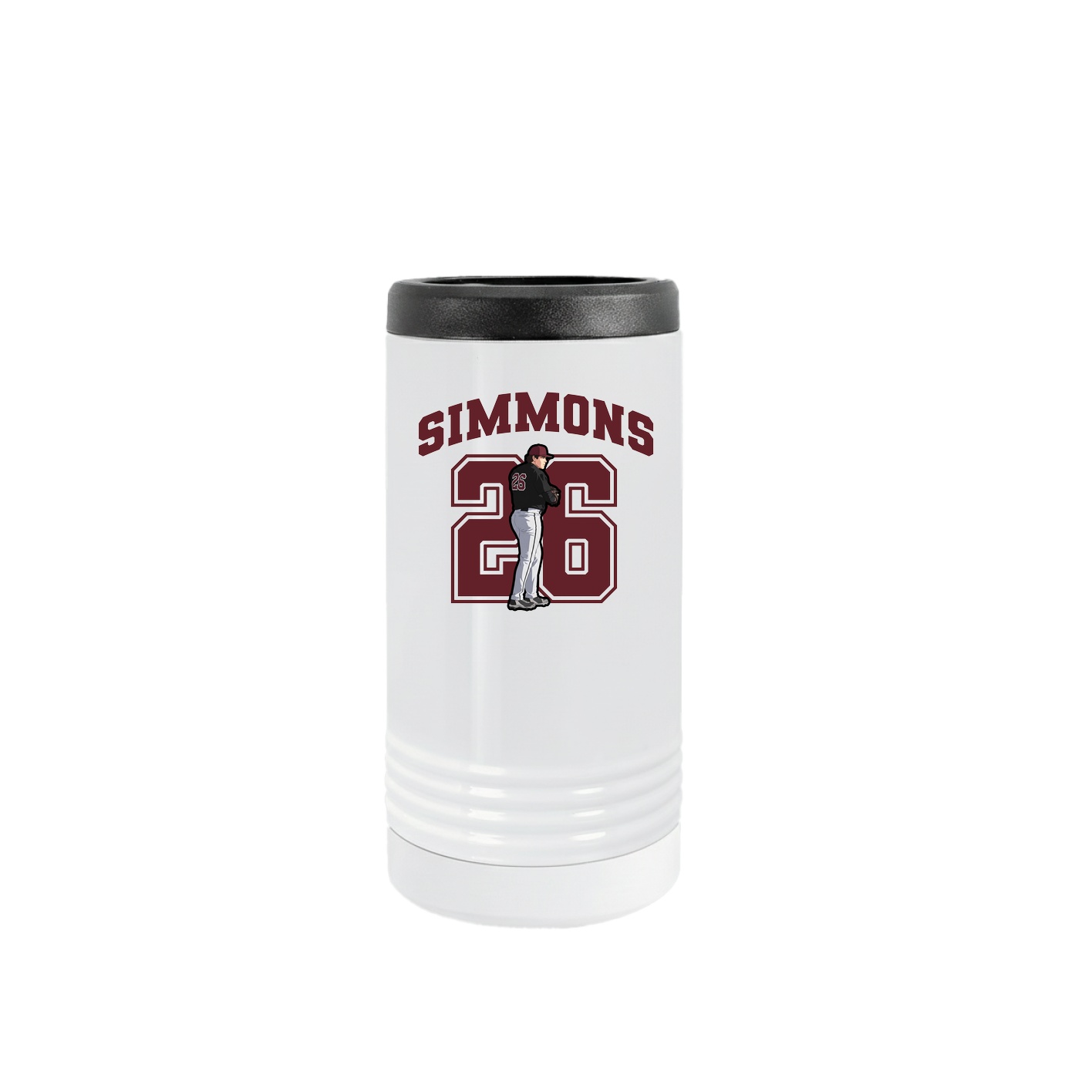 Slim Beverage Holder — Number in White