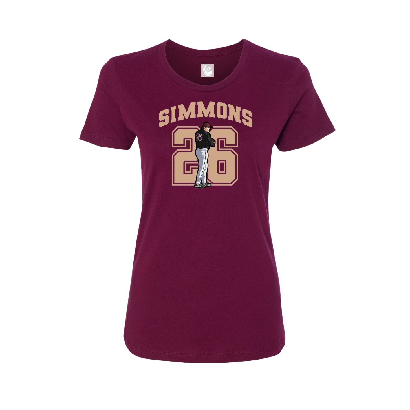 Fitted Women's Tee — Number in Maroon
