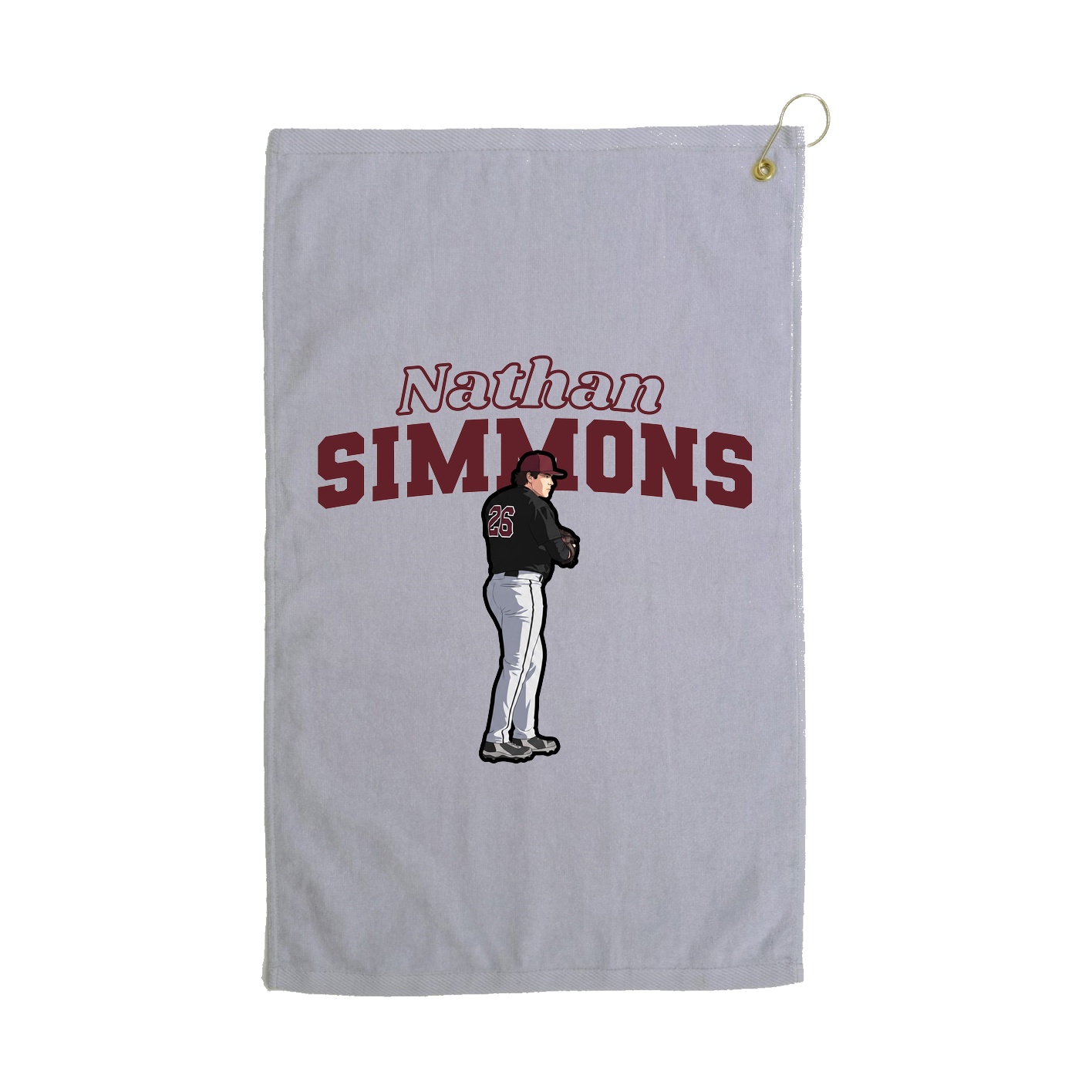 Golf Towel — Name Arch in Grey