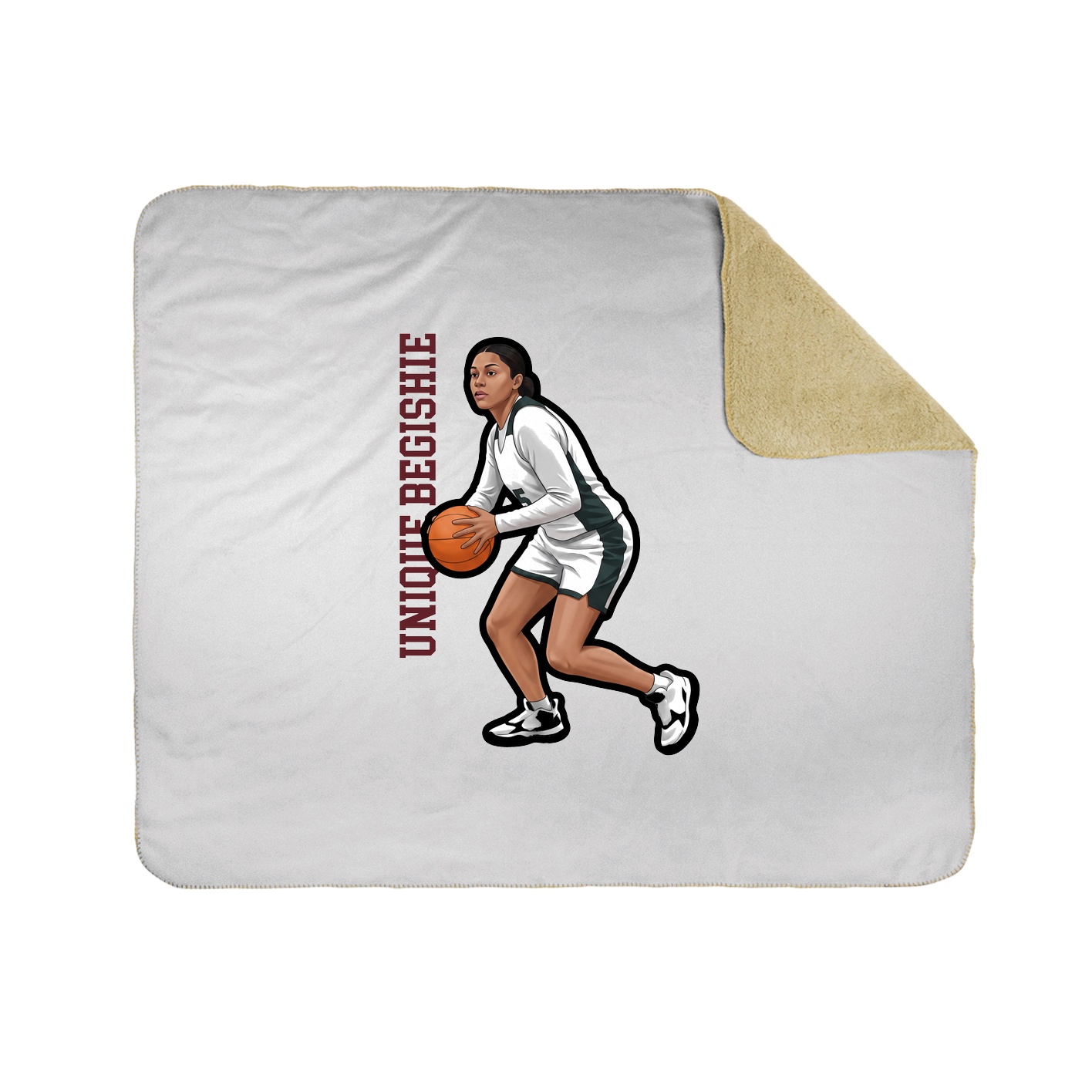 Throw Blanket — Name Vertical in White