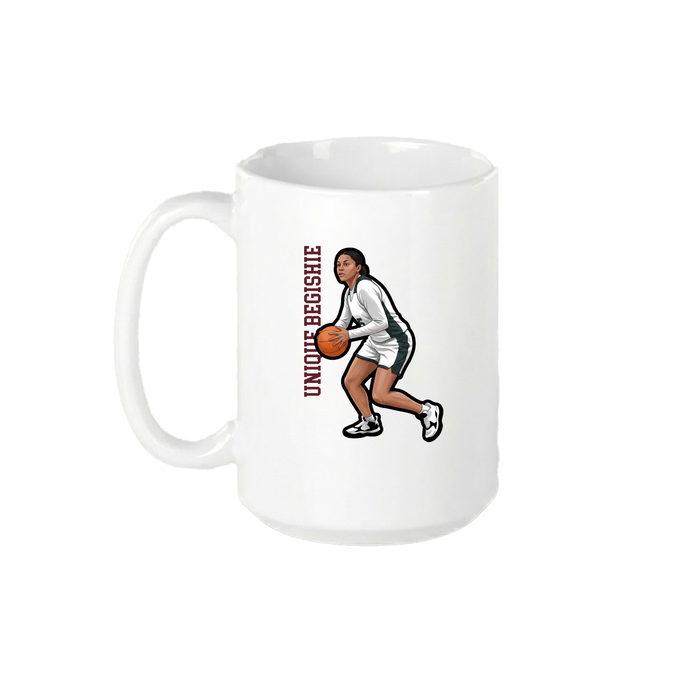 15oz Coffee Mug — Name Vertical in White