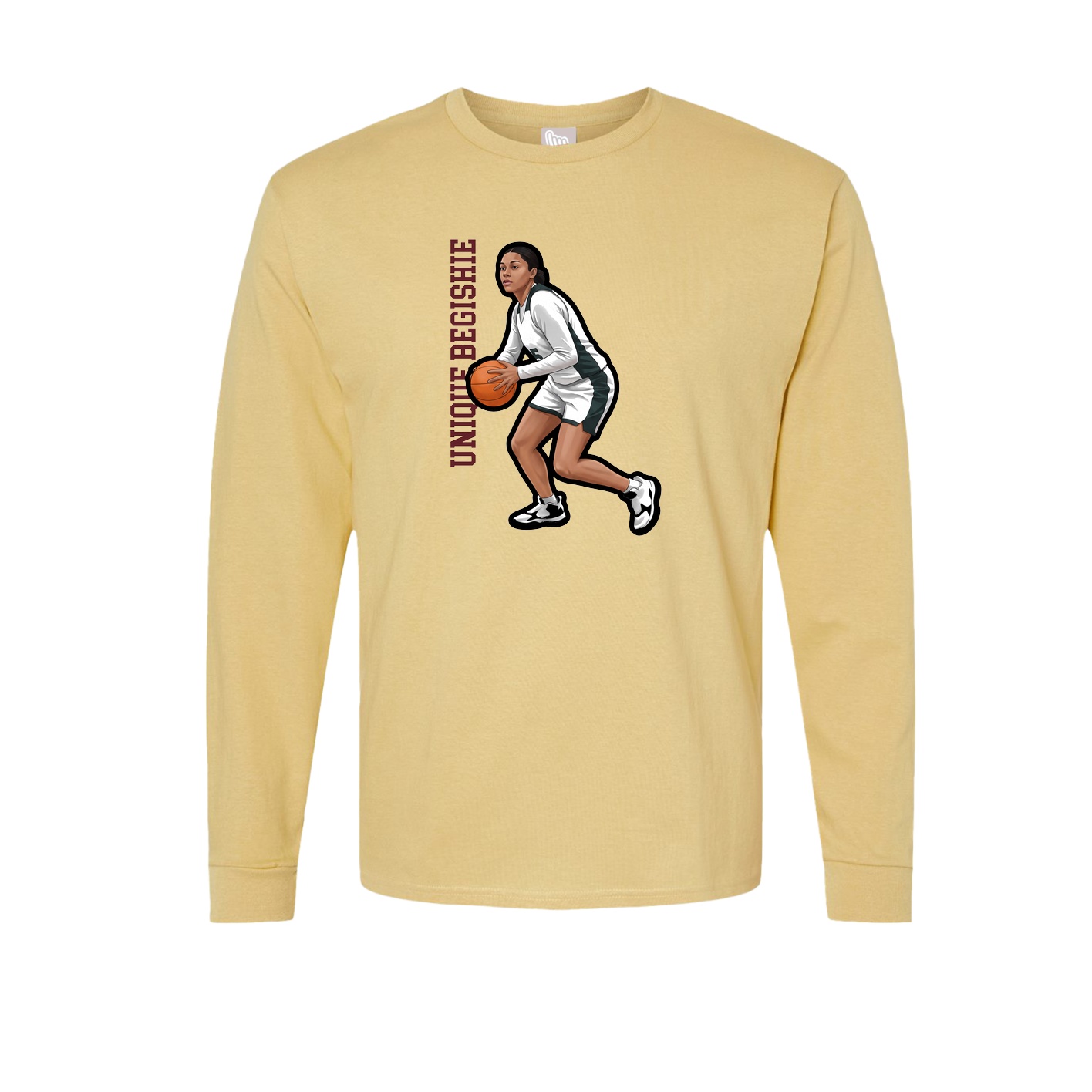 Long Sleeve Tee — Name Vertical in Vegas Gold