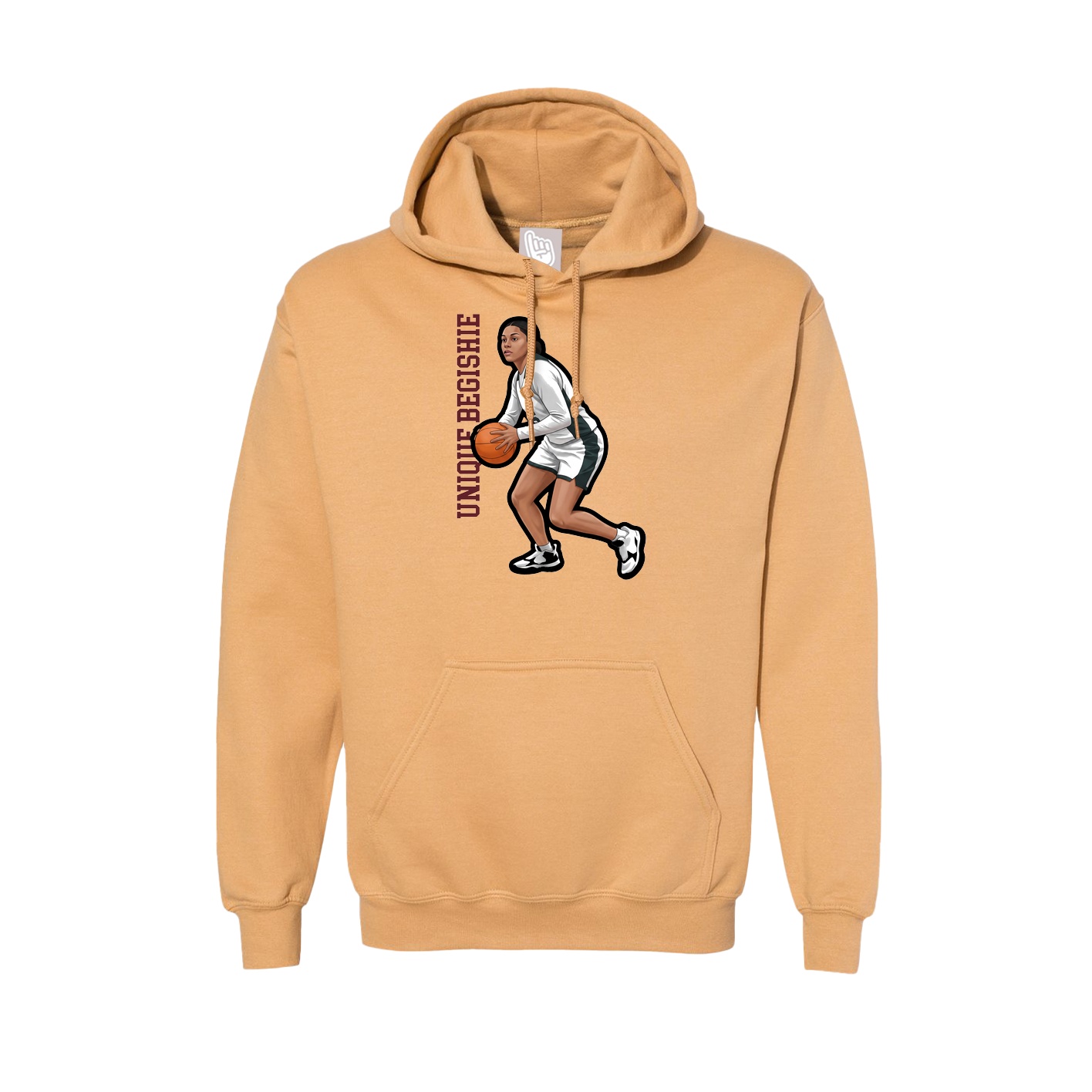 Hoodie — Name Vertical in Vegas Gold