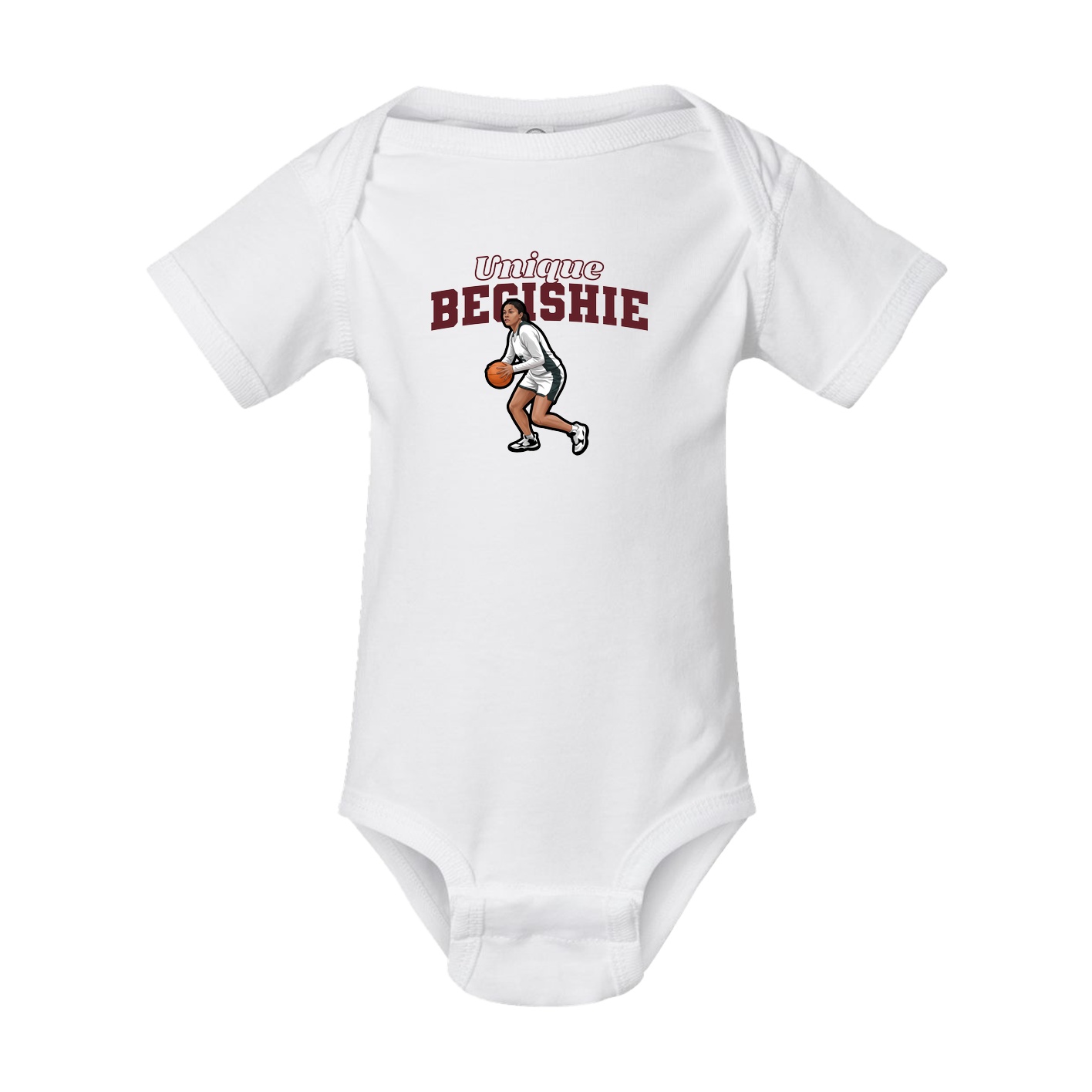 Baby Onesie — Name Arch in White