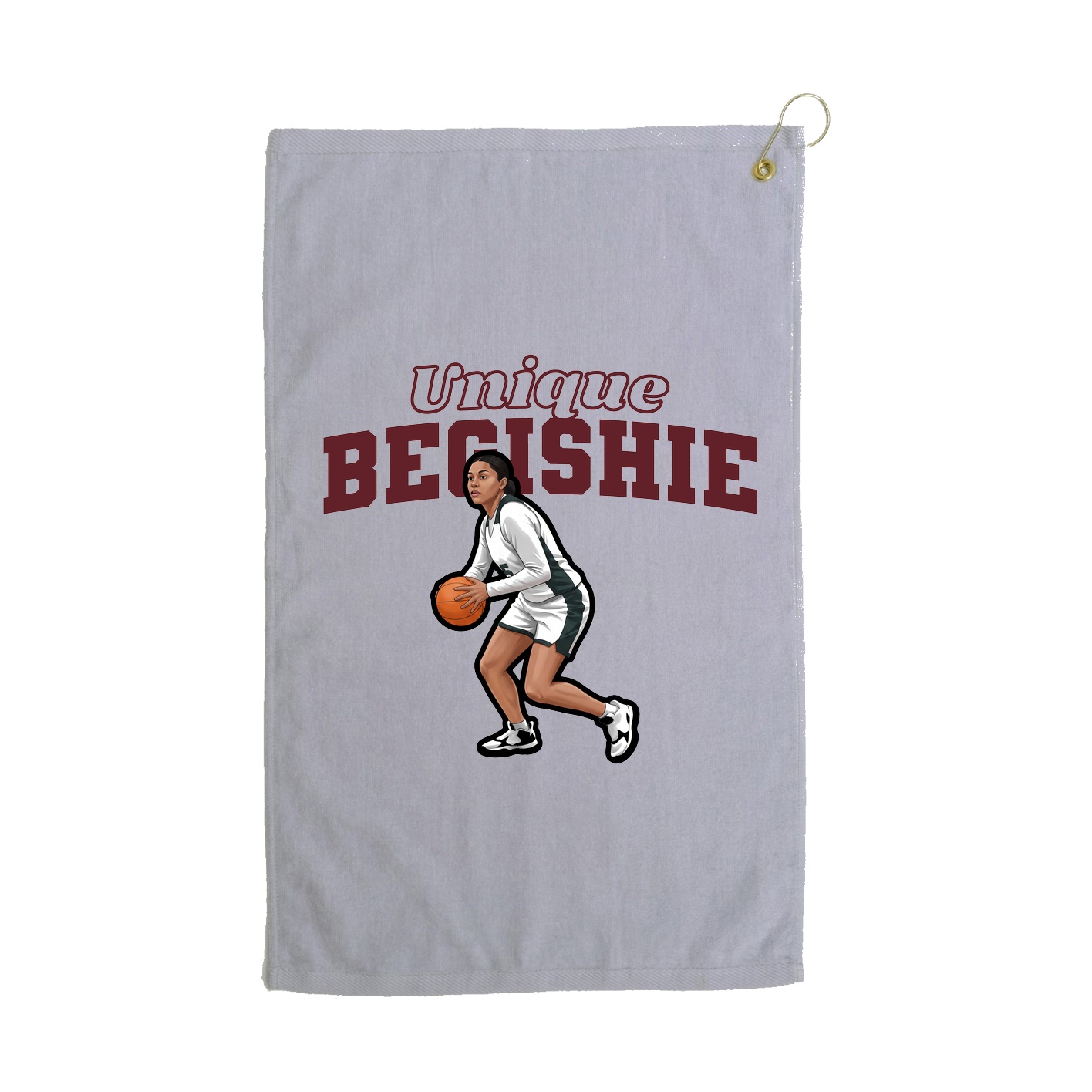 Golf Towel — Name Arch in Grey