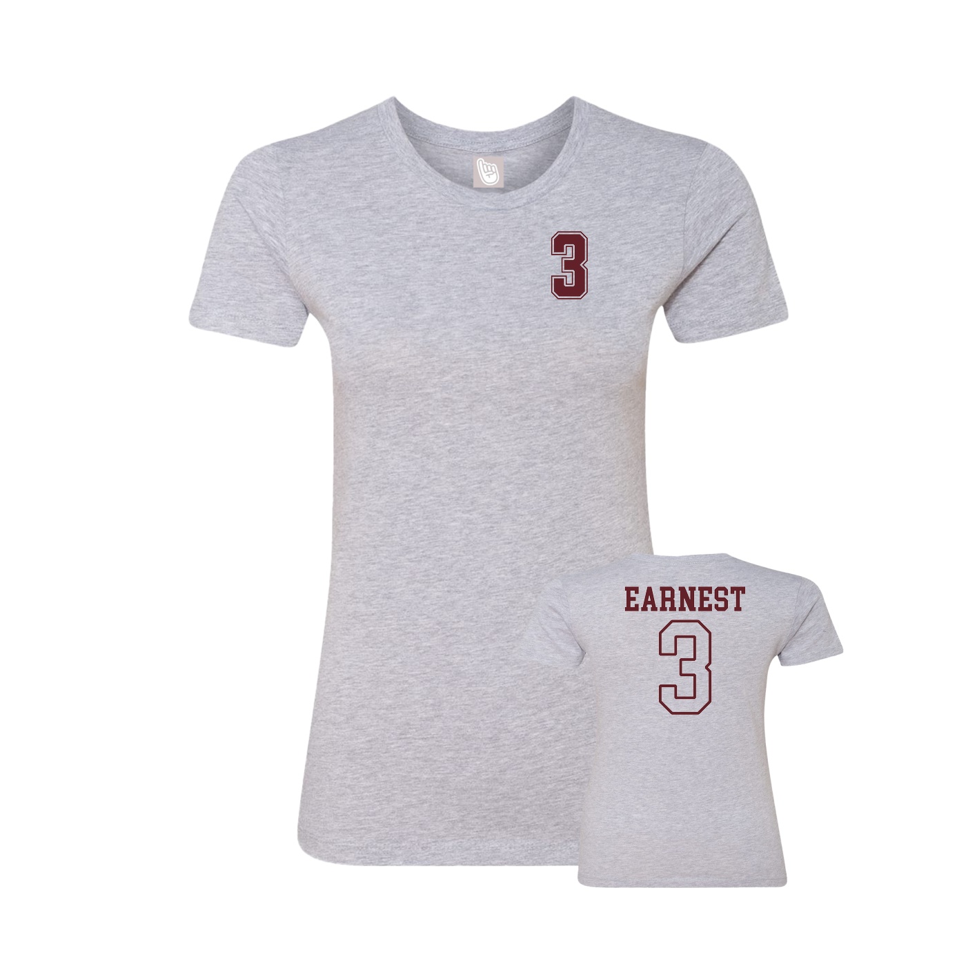 Womens Tee — Chest Back in Grey