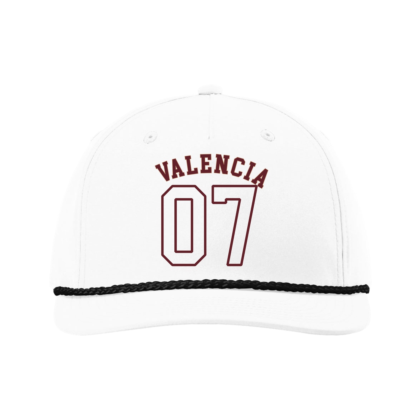Five-Panel Classic Rope Cap — Shirsey Arch in White