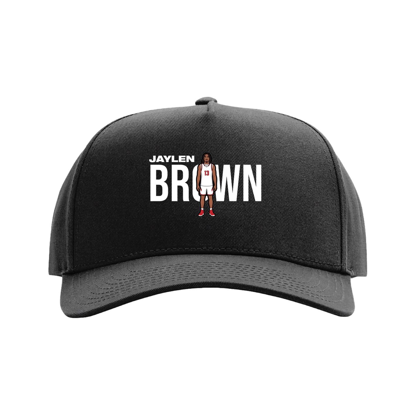 Full Fabric Five-Panel Champ Cap — Player Name in Black