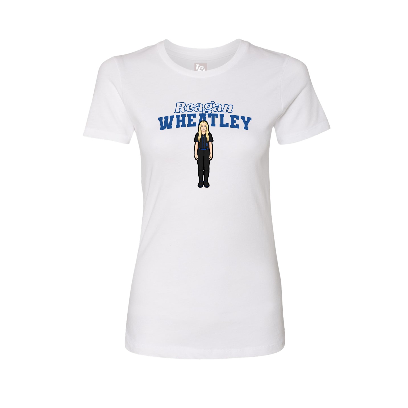 Womens Tee — Name Arch in White